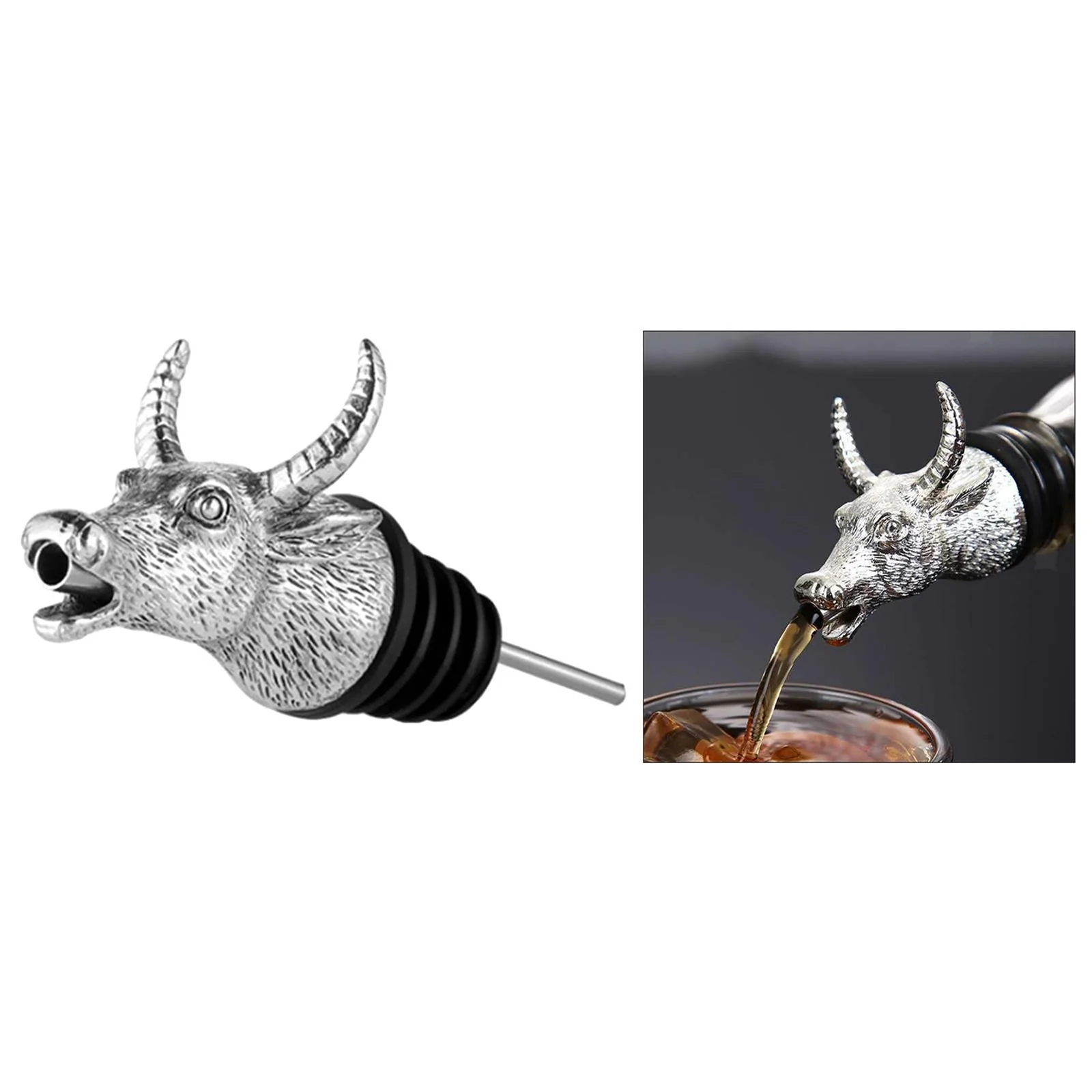 Stainless Steel Bull Face Wine Pourer - Image 3