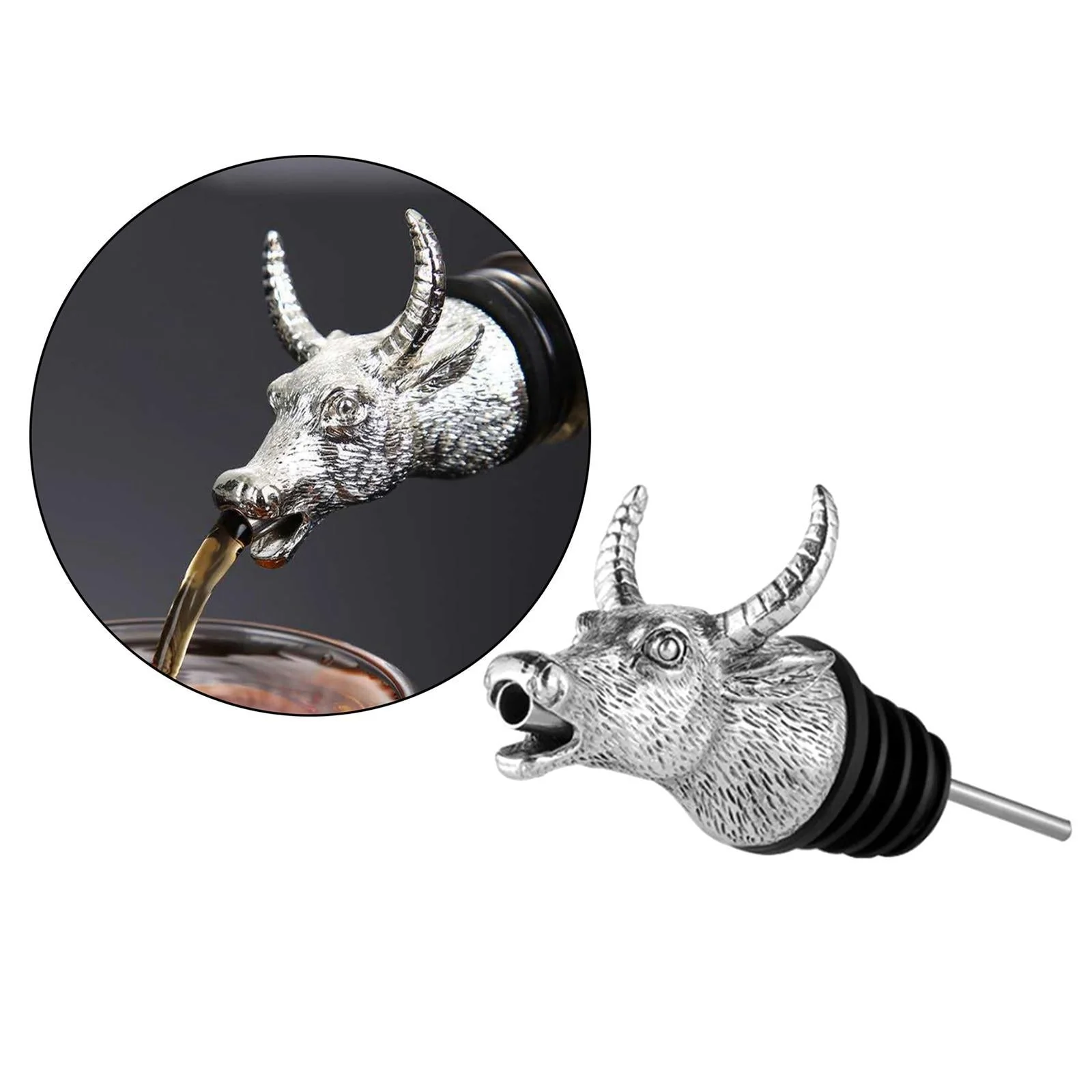 Stainless Steel Bull Face Wine Pourer - Image 4