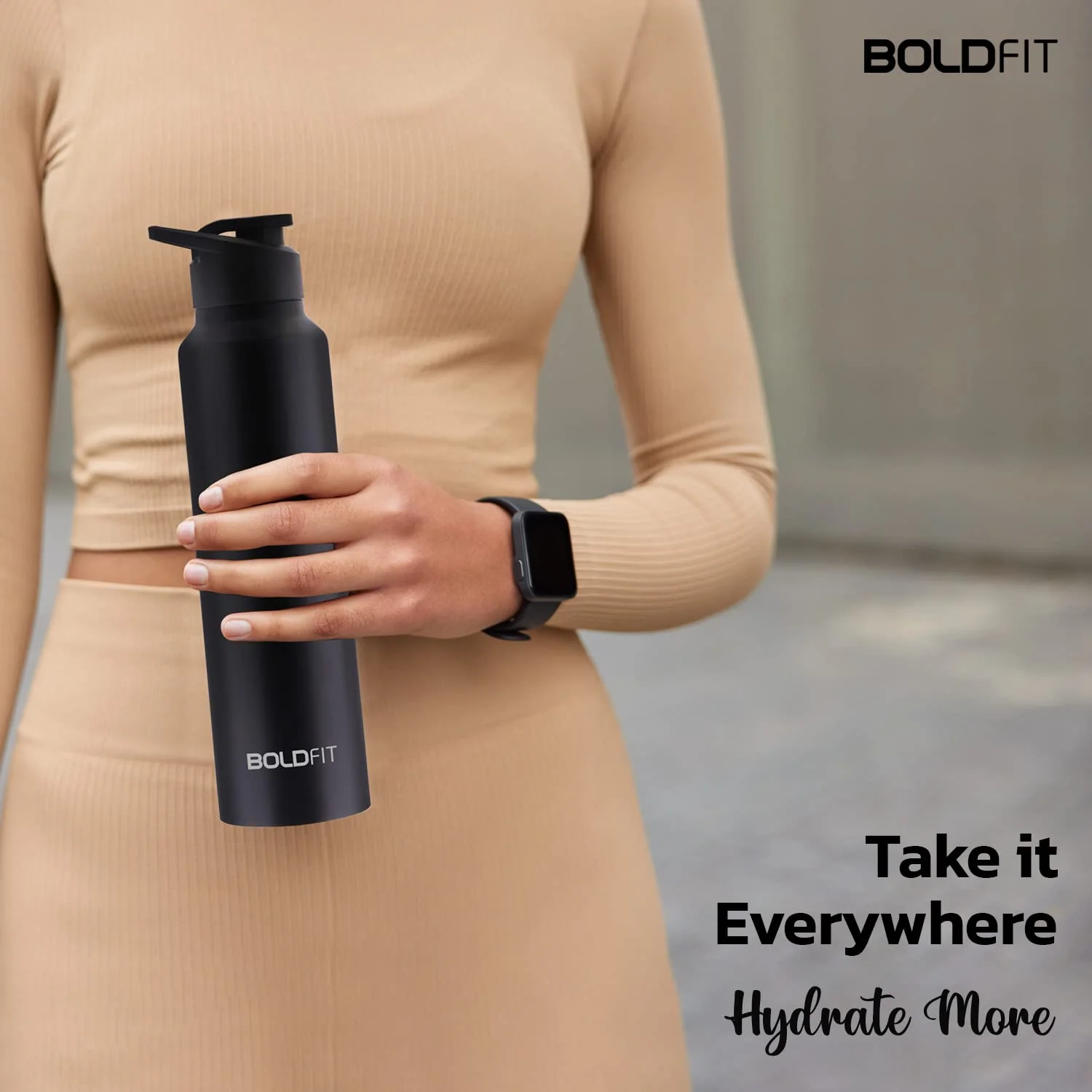 Stainless Steel water bottle - Black 1000ml - Image 8