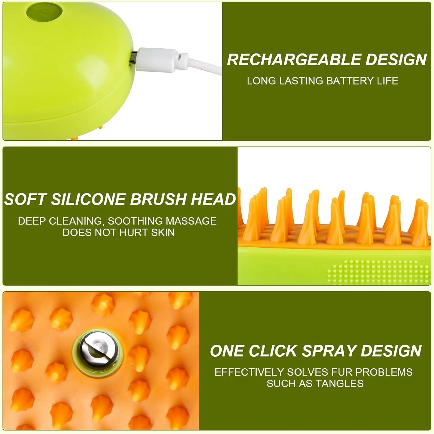 Steamu: 3-in-1 Pet Hairbrush with Steam for Gentle Grooming & Shedding Control in Cats & Dogs - Image 6