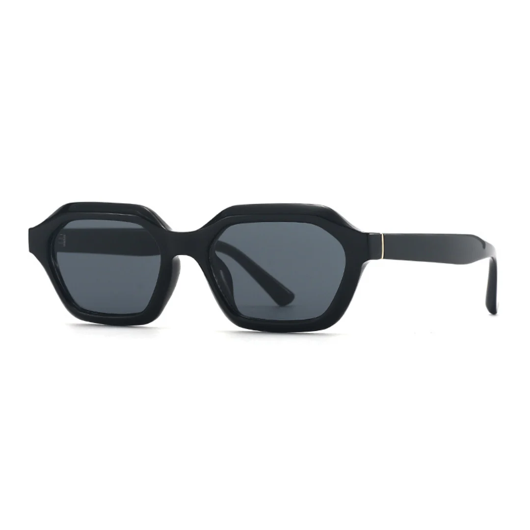 Stellan Full Black Retro Square Sunglasses - Image 6