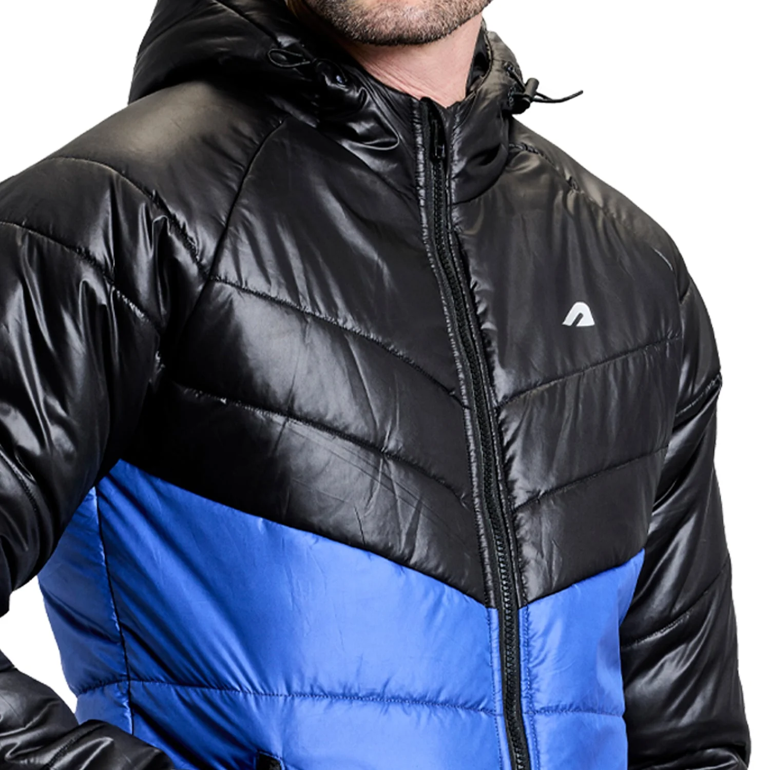 Storm Mens Puffer Jacket - Black/Blue - Image 2