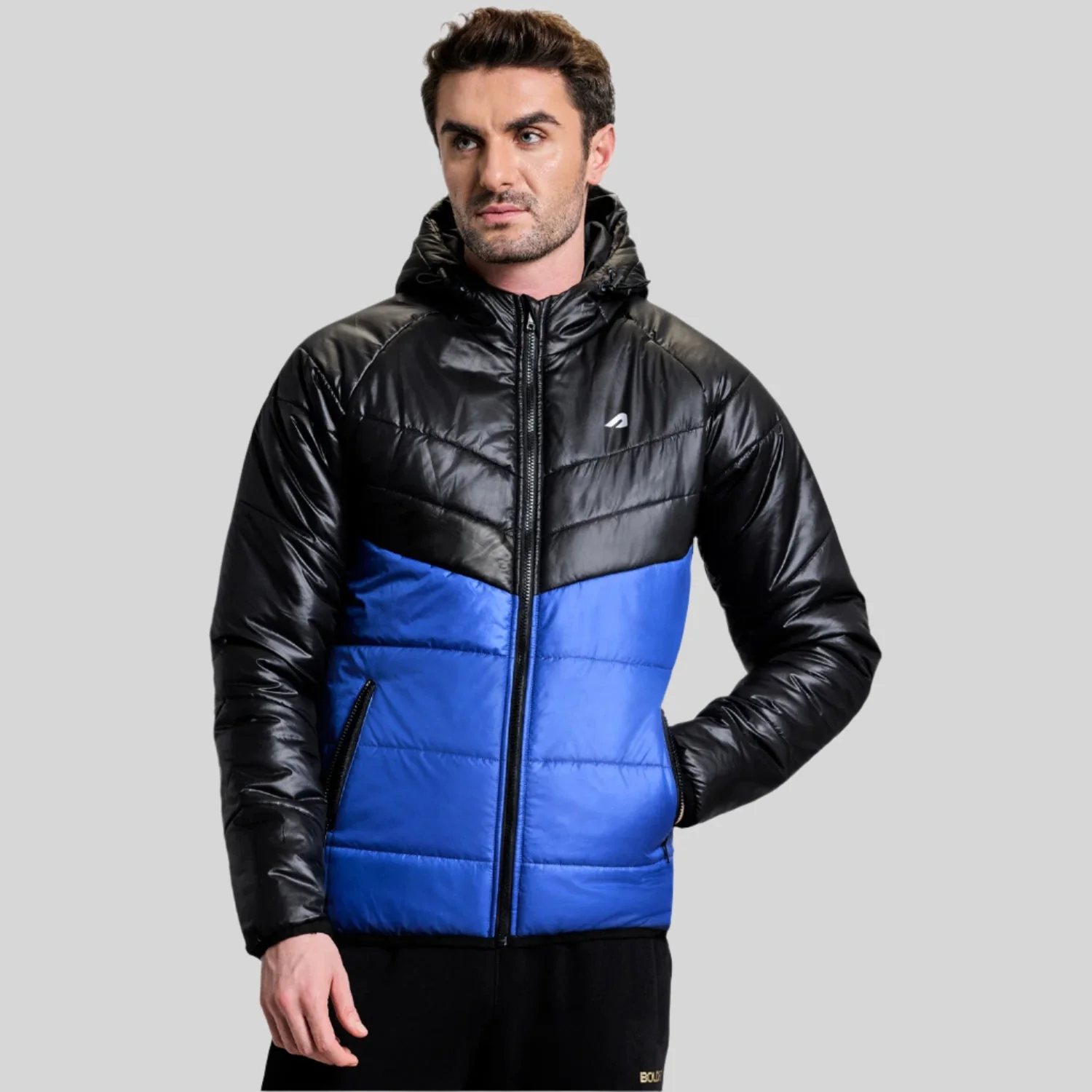 Storm Mens Puffer Jacket - Black/Blue - Image 28