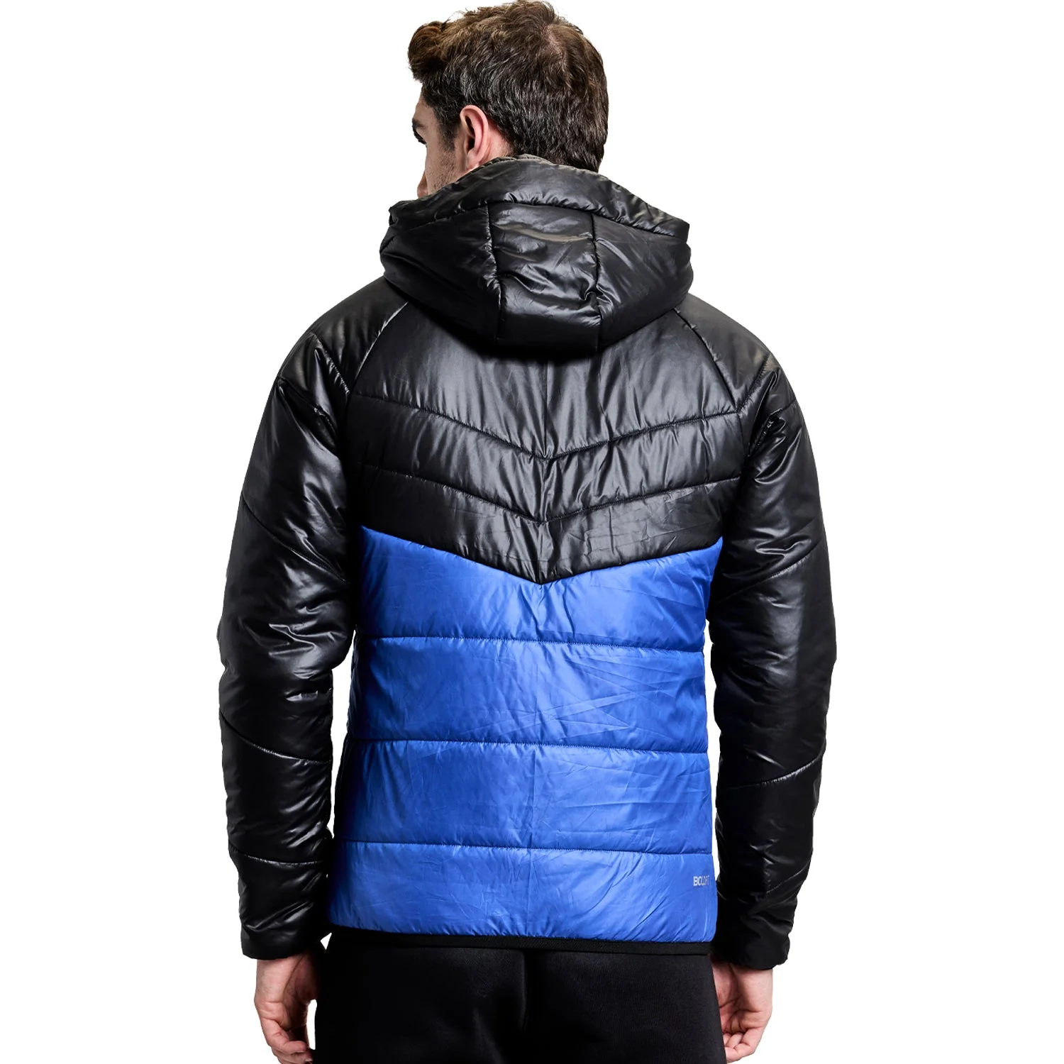 Storm Mens Puffer Jacket - Black/Blue - Image 4