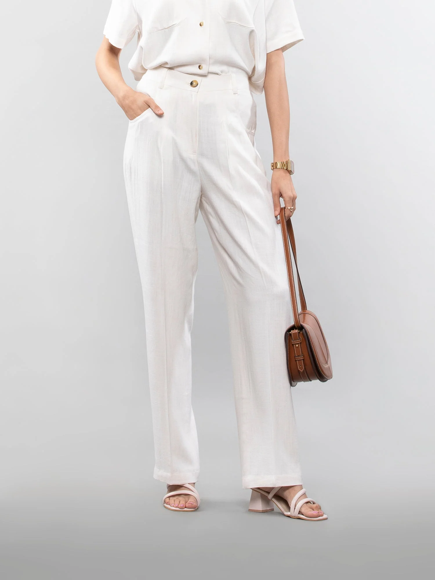 Straight linen pants - Image 22