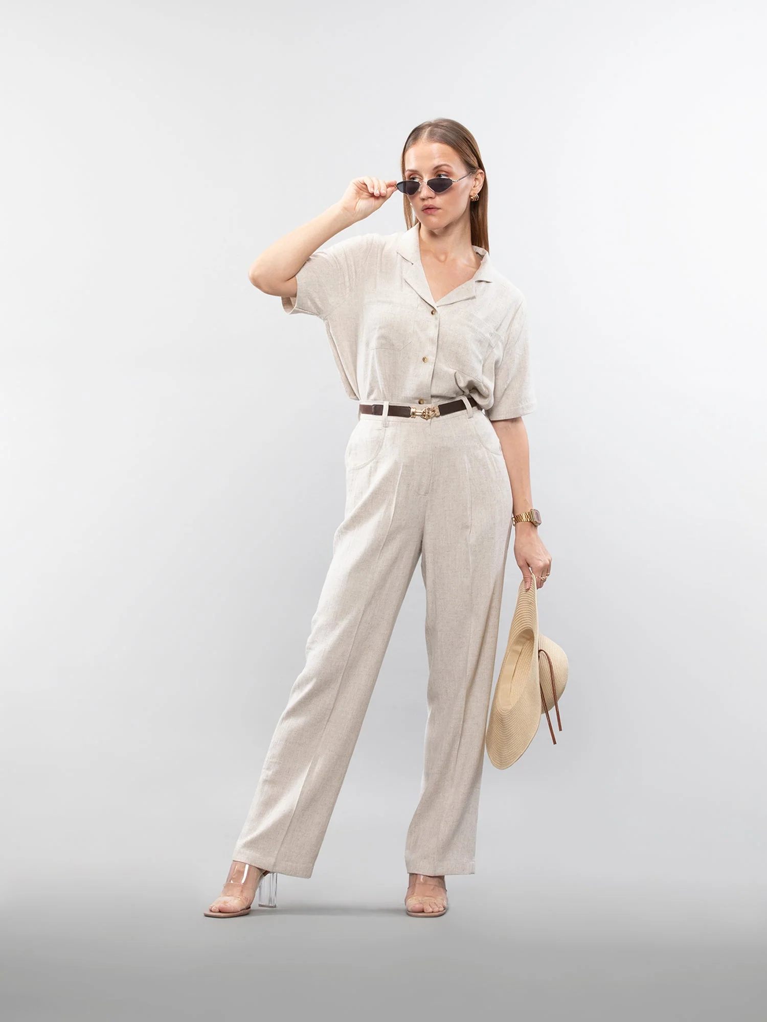 Straight linen pants - Image 15