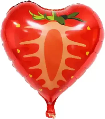 Strawberry Fruit Themed Foil Balloon Set (Pink) (Pack of 5) - Image 5
