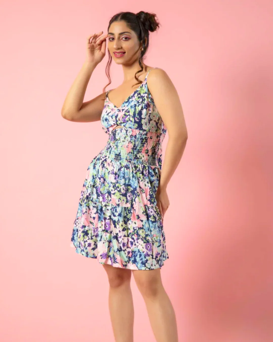 Stretchable A-Line Crepe Fit Mini Dress - Image 16