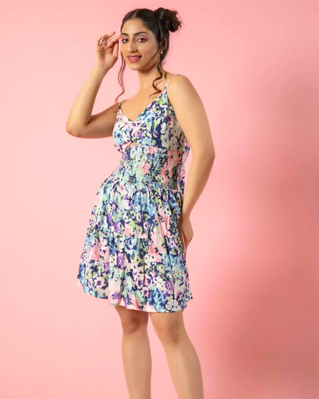 Stretchable A-Line Crepe Fit Mini Dress - Image 17