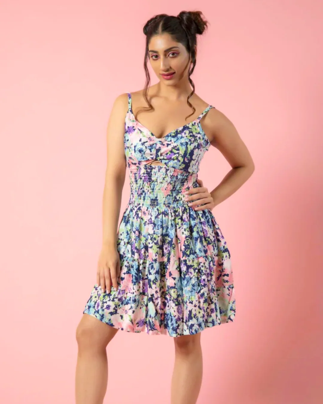 Stretchable A-Line Crepe Mini Dress – Flattering & Comfy Fit - Image 3