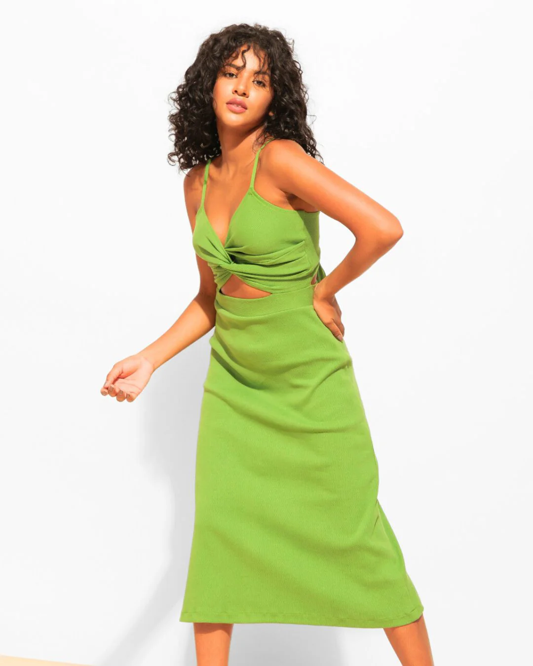 Stretchable Cut-out Bodycon Midi Dress - Image 19