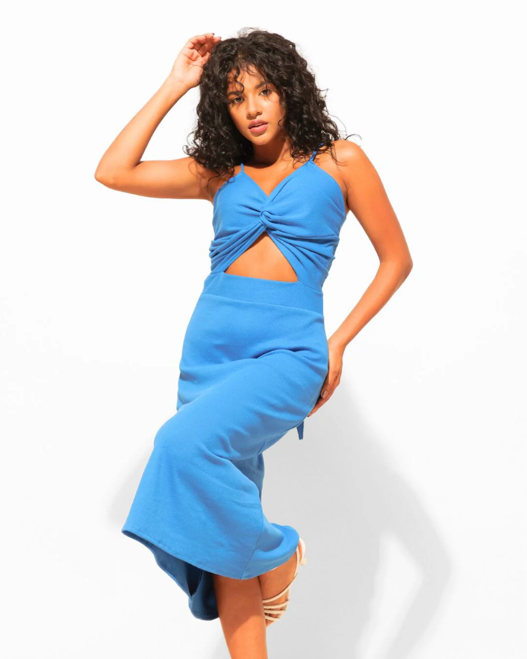 Stretchable Cut-out Bodycon Midi Dress - Image 4