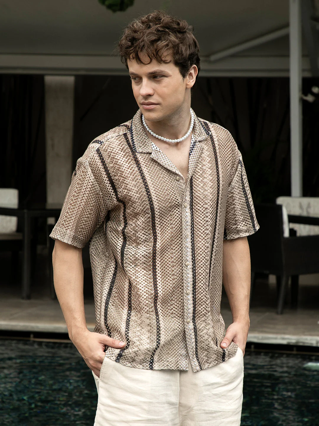 Striped Knit Oversized Shirt - Image 2
