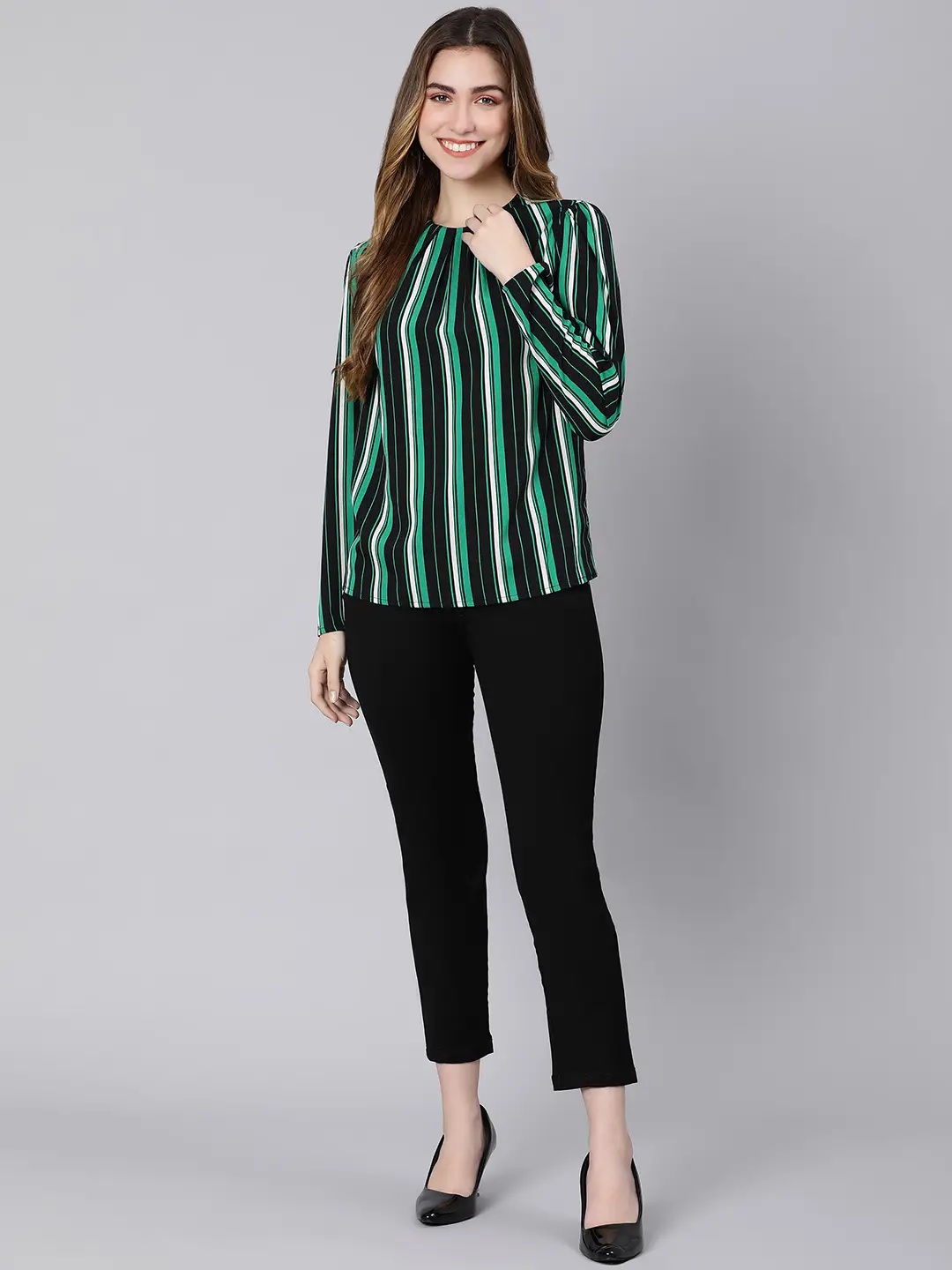 Stripes Fleek Multicolor Women Top - Image 2