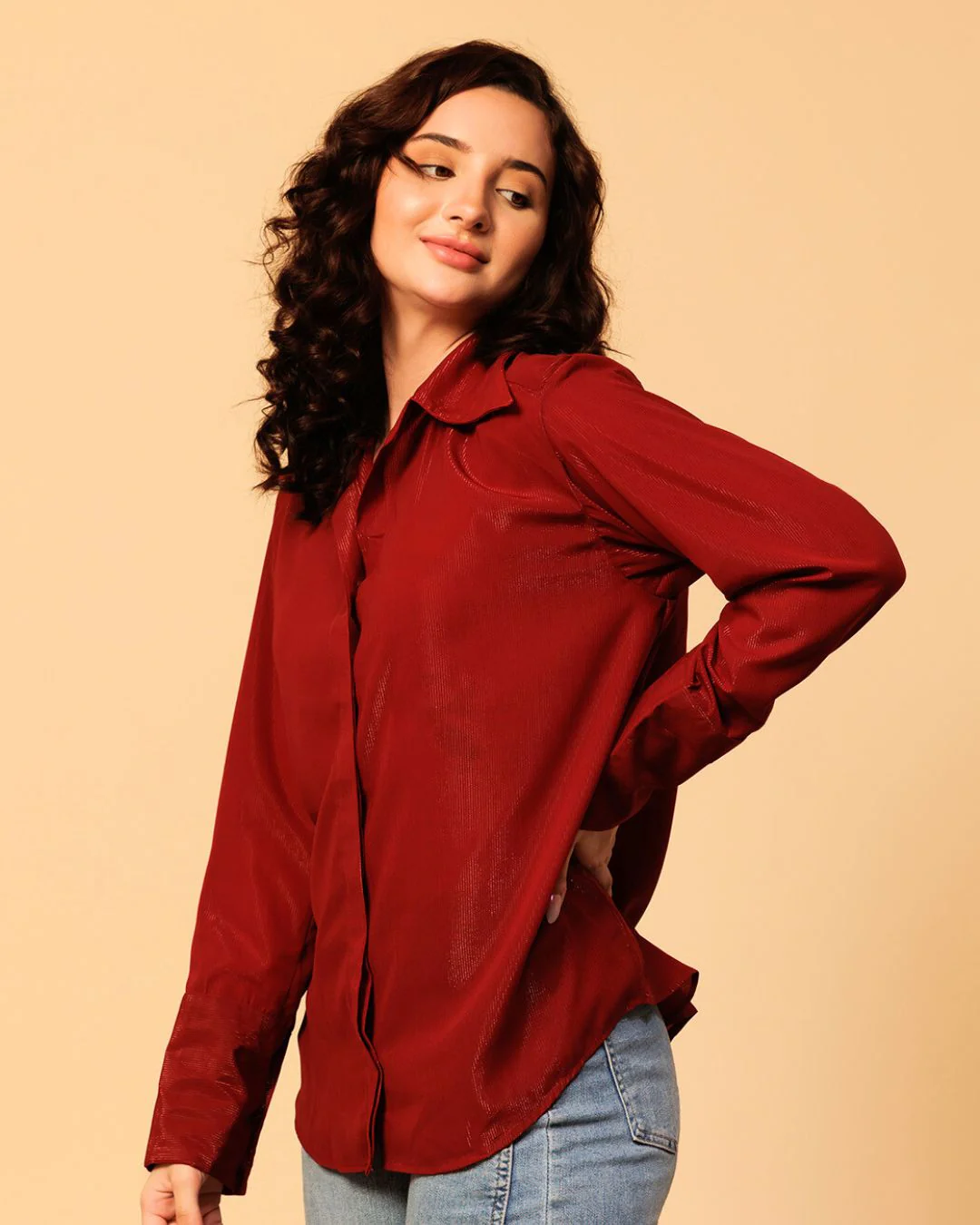 Stylish Shimmer Shirt for Women – Dazzling Glamwear for Evenings & Events - Image 2