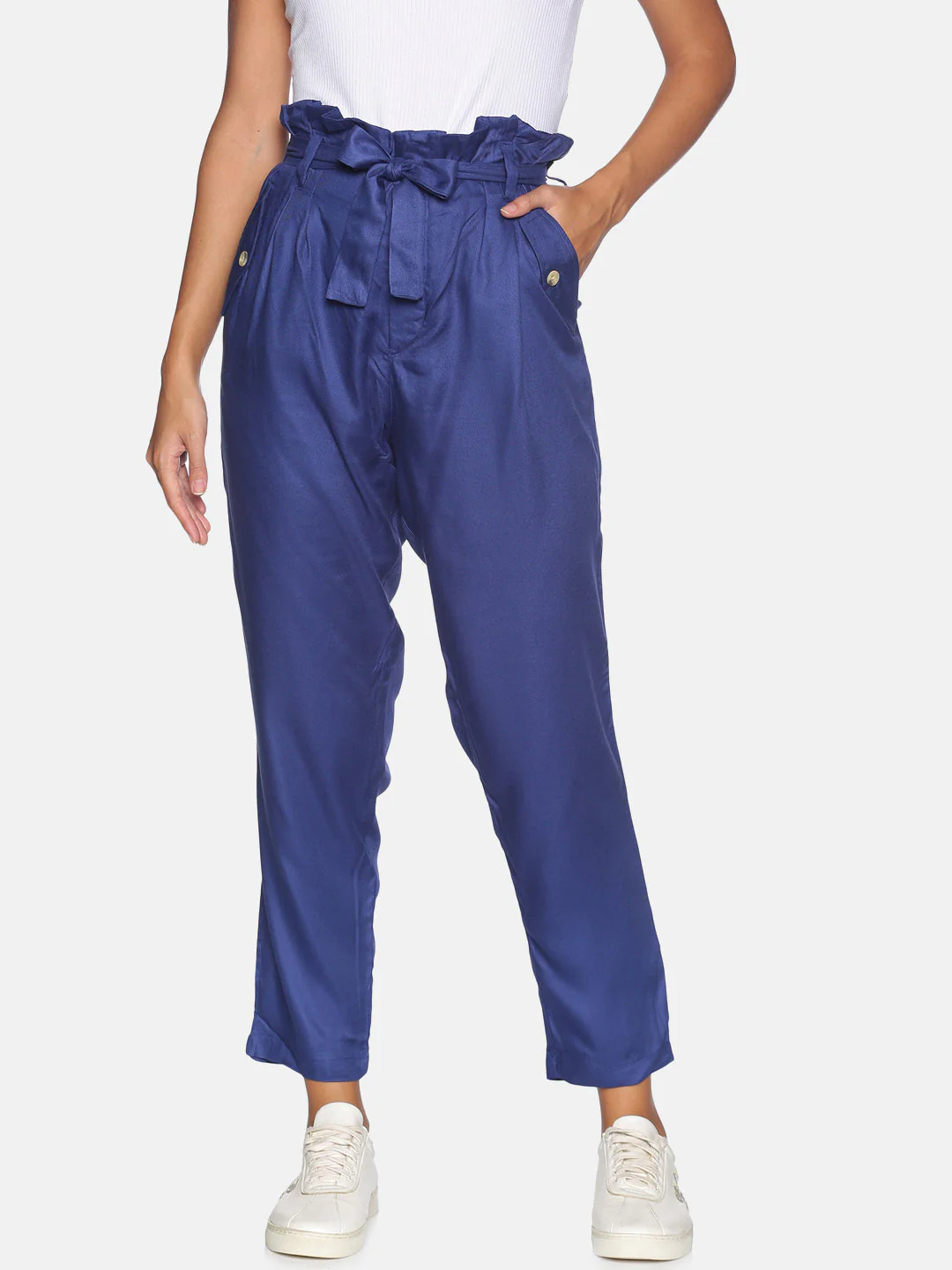 Stylish Solid Trousers - Image 2