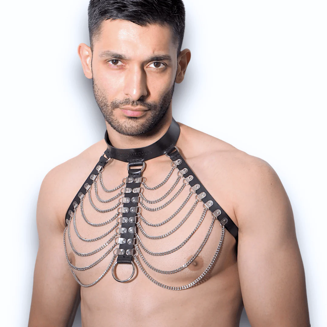 Subculture Unisex Fetish-Fashion Chain Harness Set - Image 3