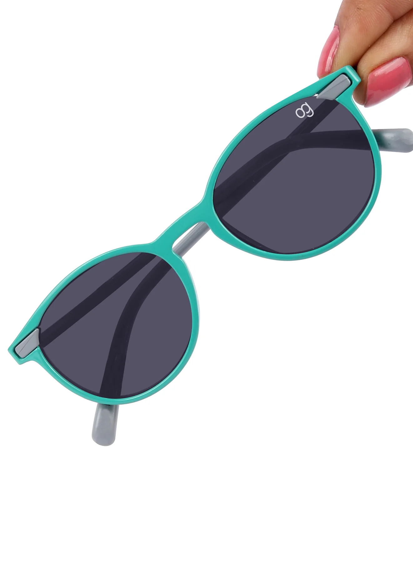 Sugarglint Green & Grey Wayfarer Kids Sunglasses - Image 5