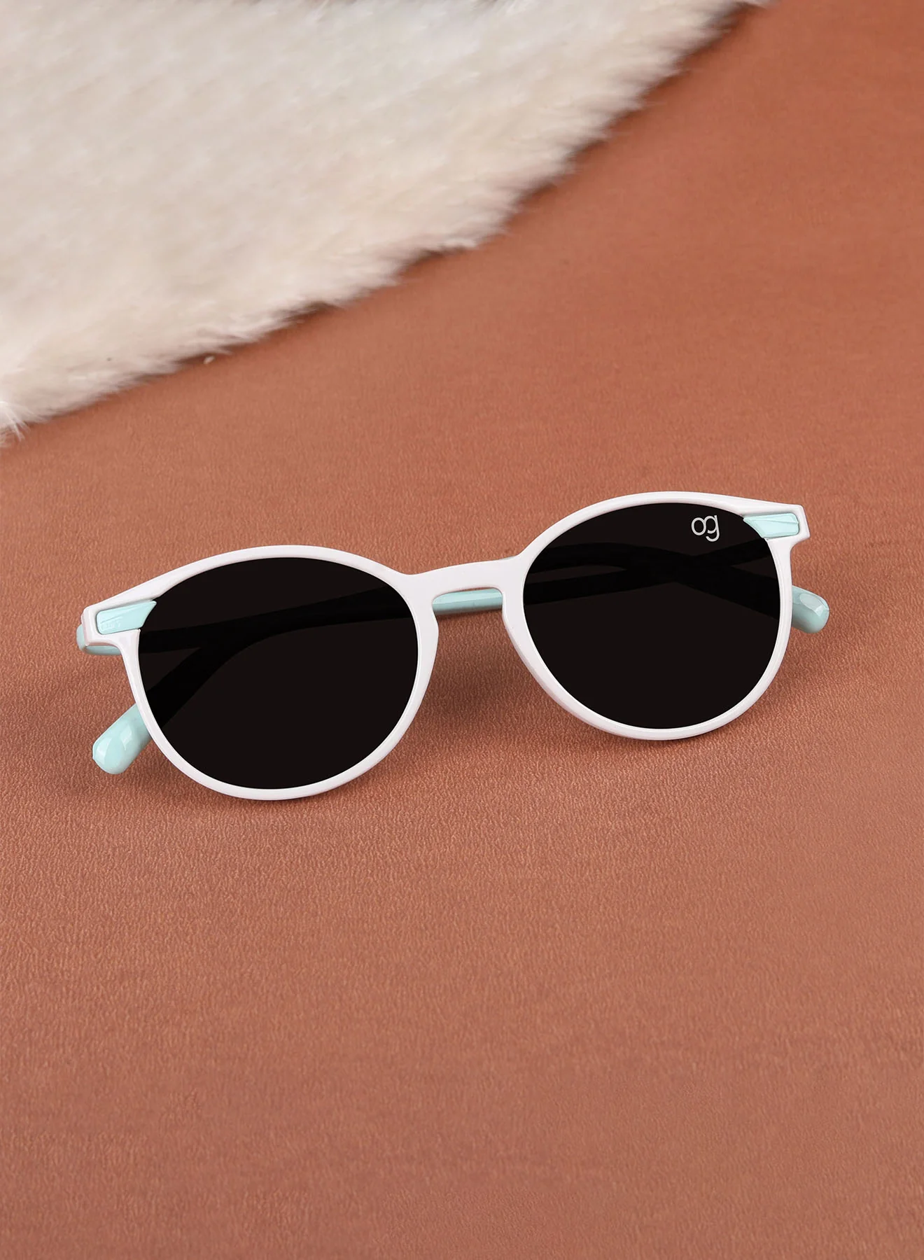 Sugarglint White & Aqua Blue Wayfarer Kids Sunglasses