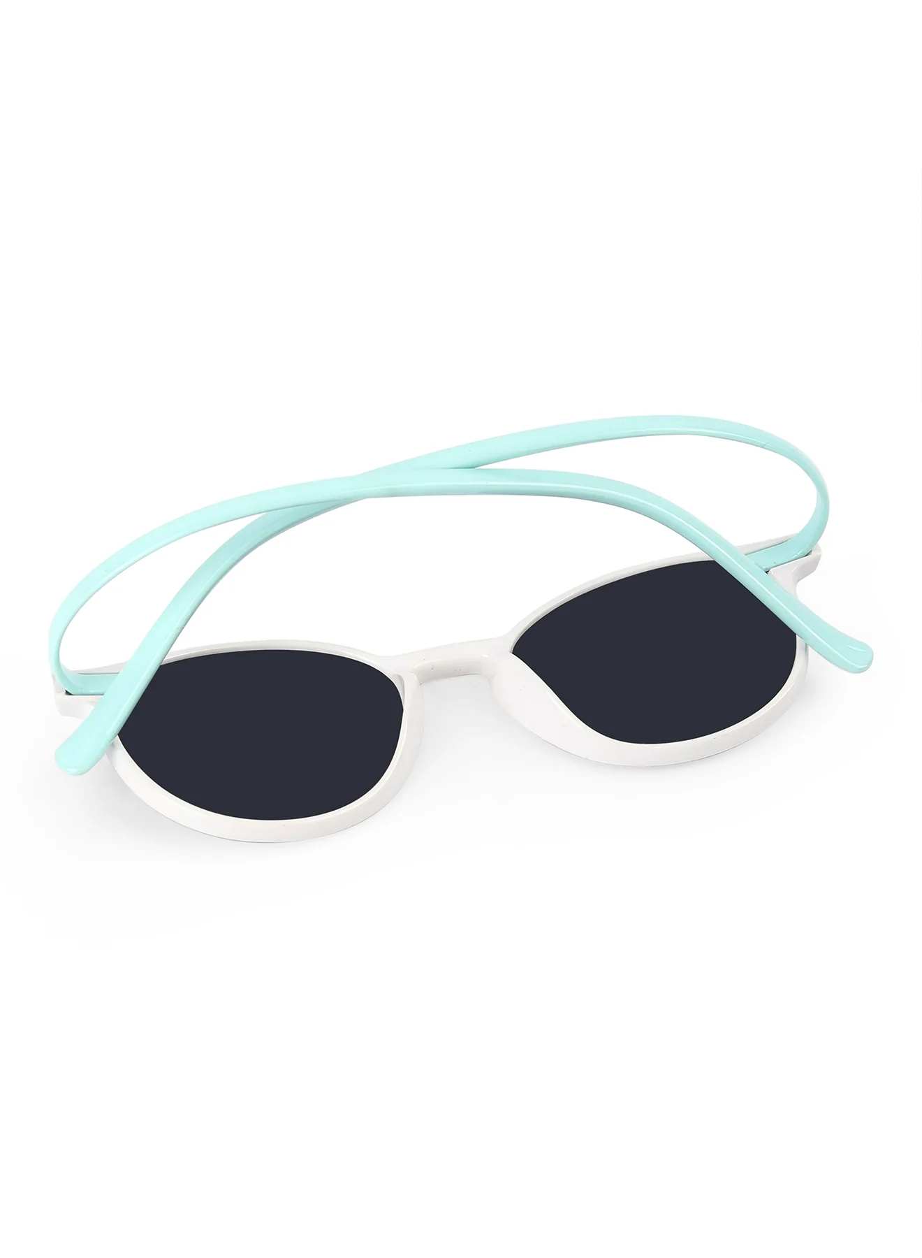 Sugarglint White & Aqua Blue Wayfarer Kids Sunglasses - Image 2