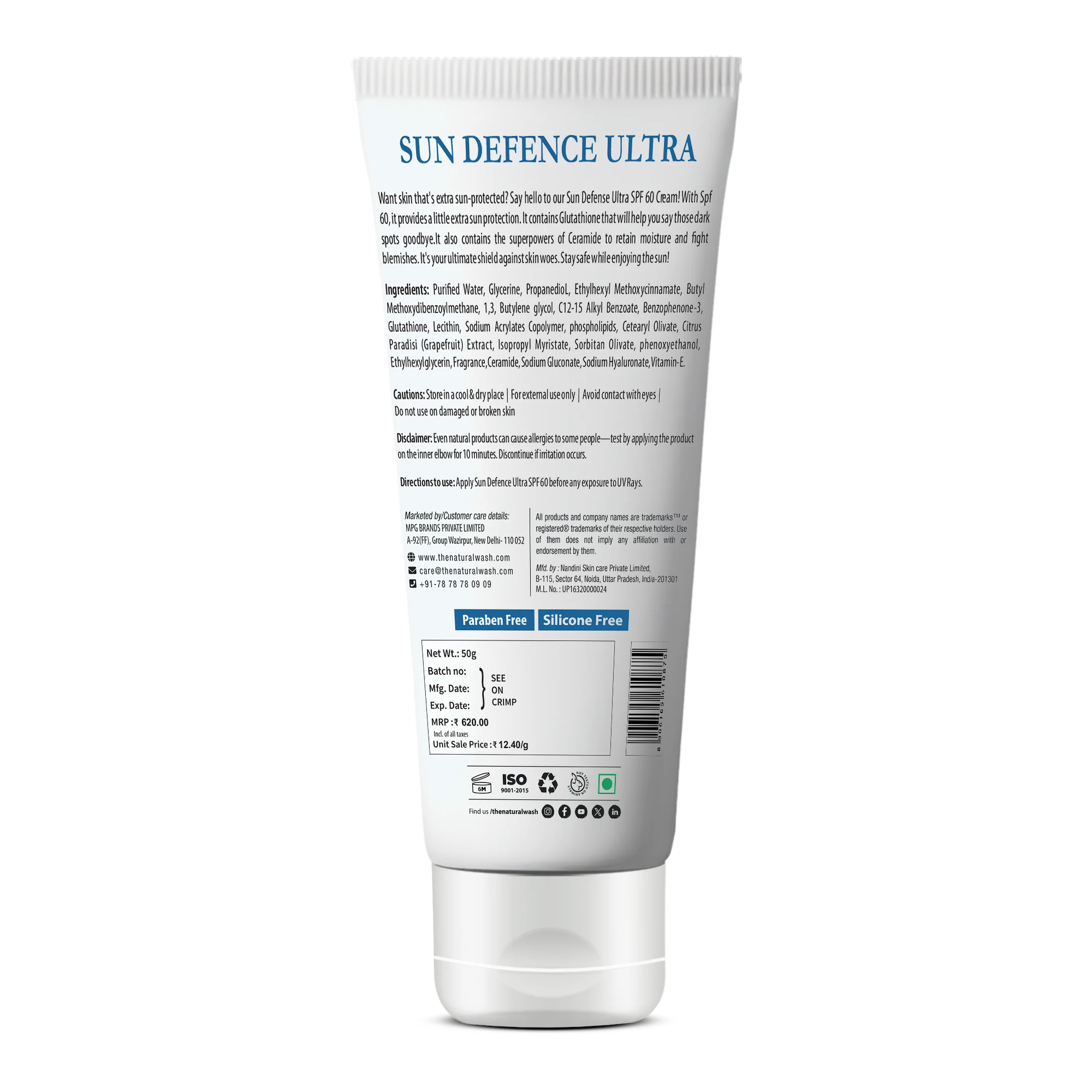 Sun Defence SPF 60 Cream with Glutathione | Protection Against UVA/UVB (SC) - Image 7