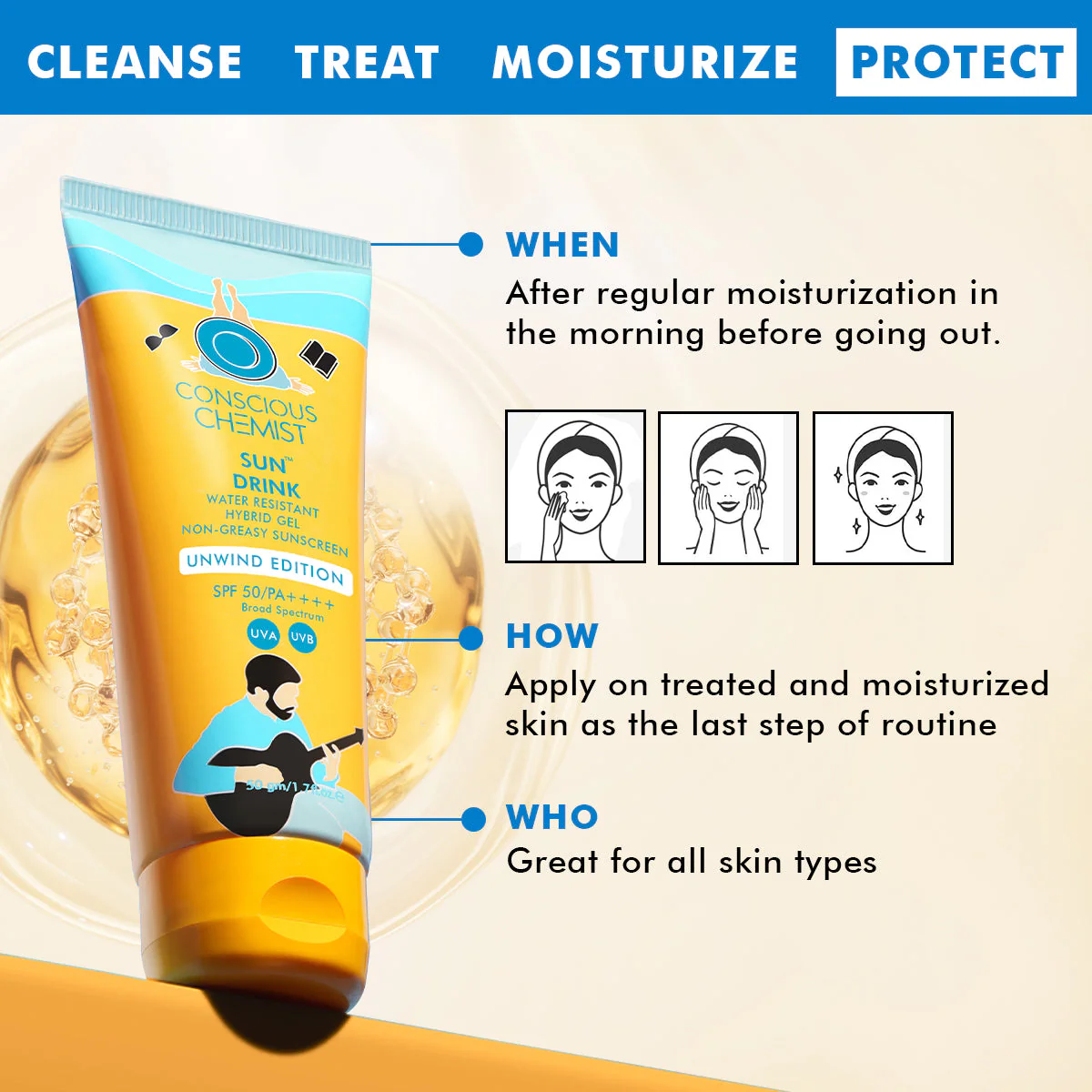Sun Drink Unwind Edition Ceramide Sunscreen | SPF 50 PA++++ | 50 gms | Special Deal - Image 10