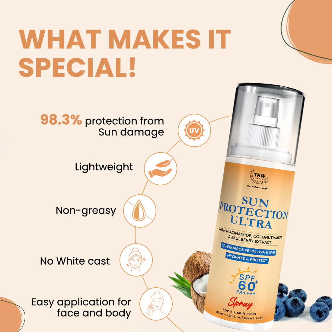 SUN Protection ULTRA SPF 60 SPRAY With Niacinamide & Hyaluronic Acid | For Ultra Sun Protection Against UVA/UVB. - Image 5