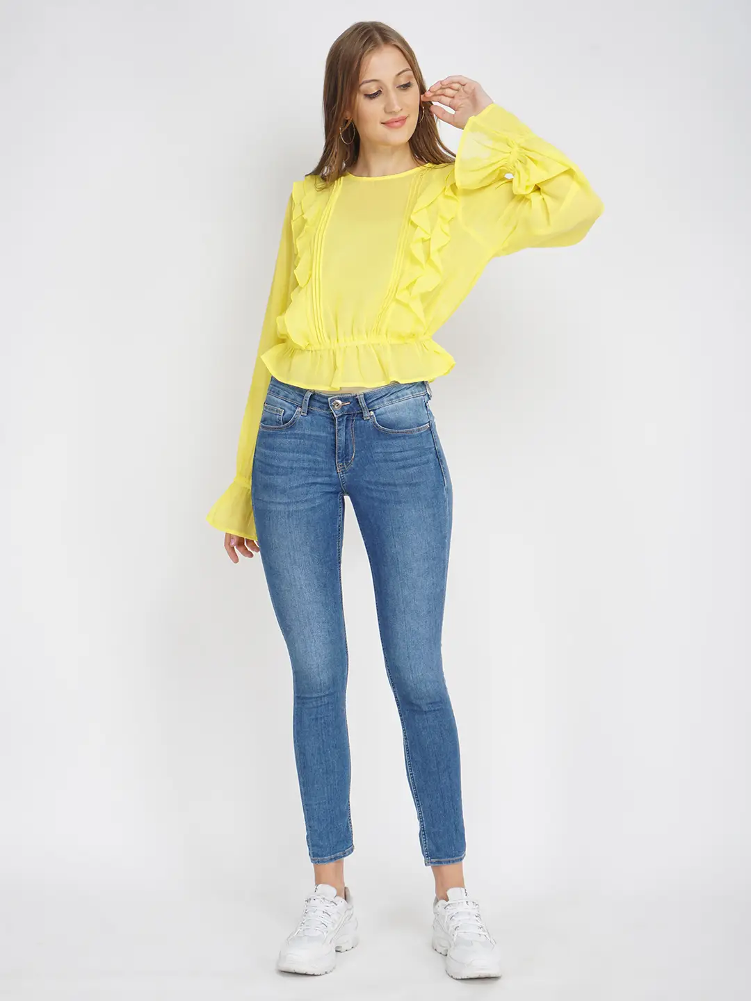 Sunflower Yellow Frilled Women'S Top - Image 2