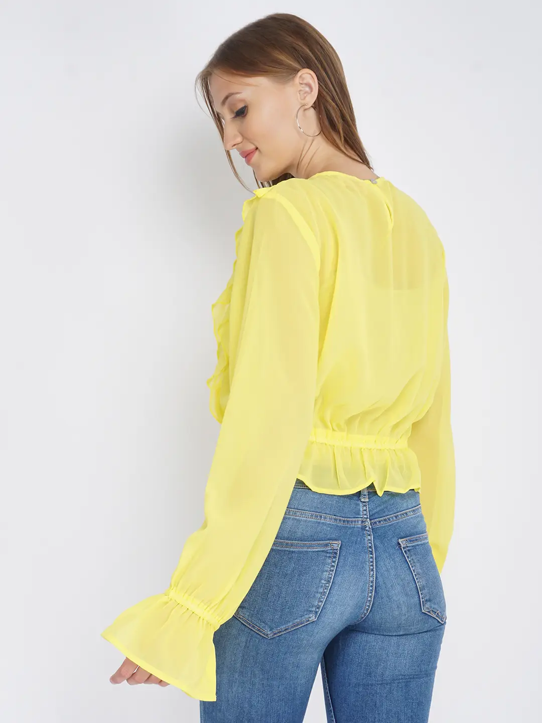 Sunflower Yellow Frilled Women'S Top - Image 5