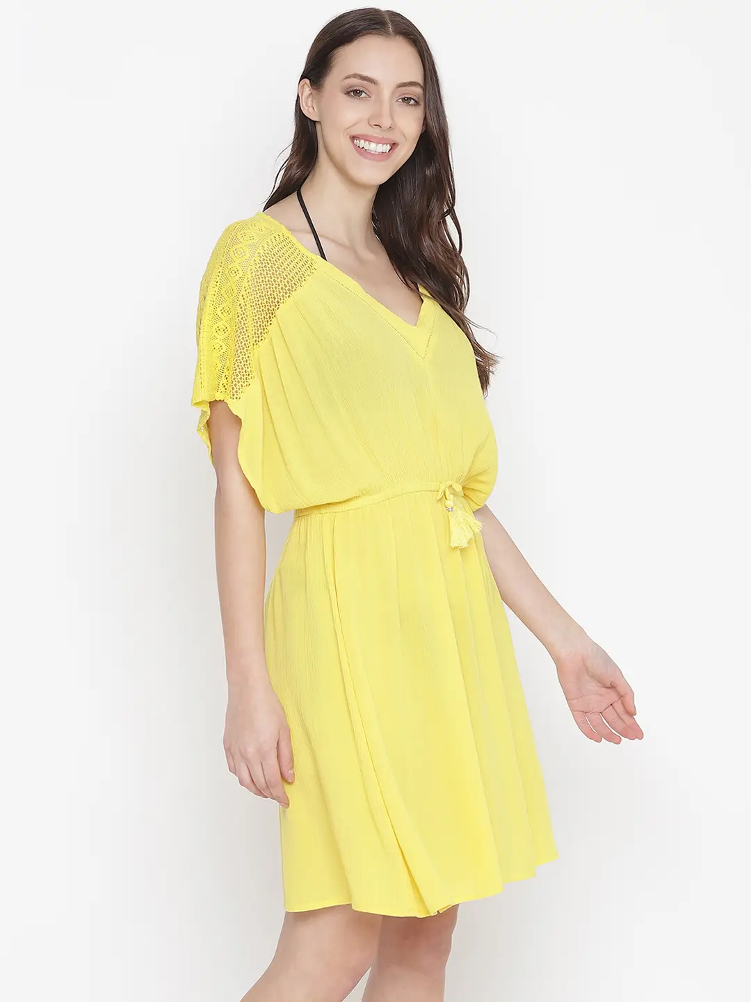 Sunny Hush  Yellow Women Nightwear Dress - Image 4
