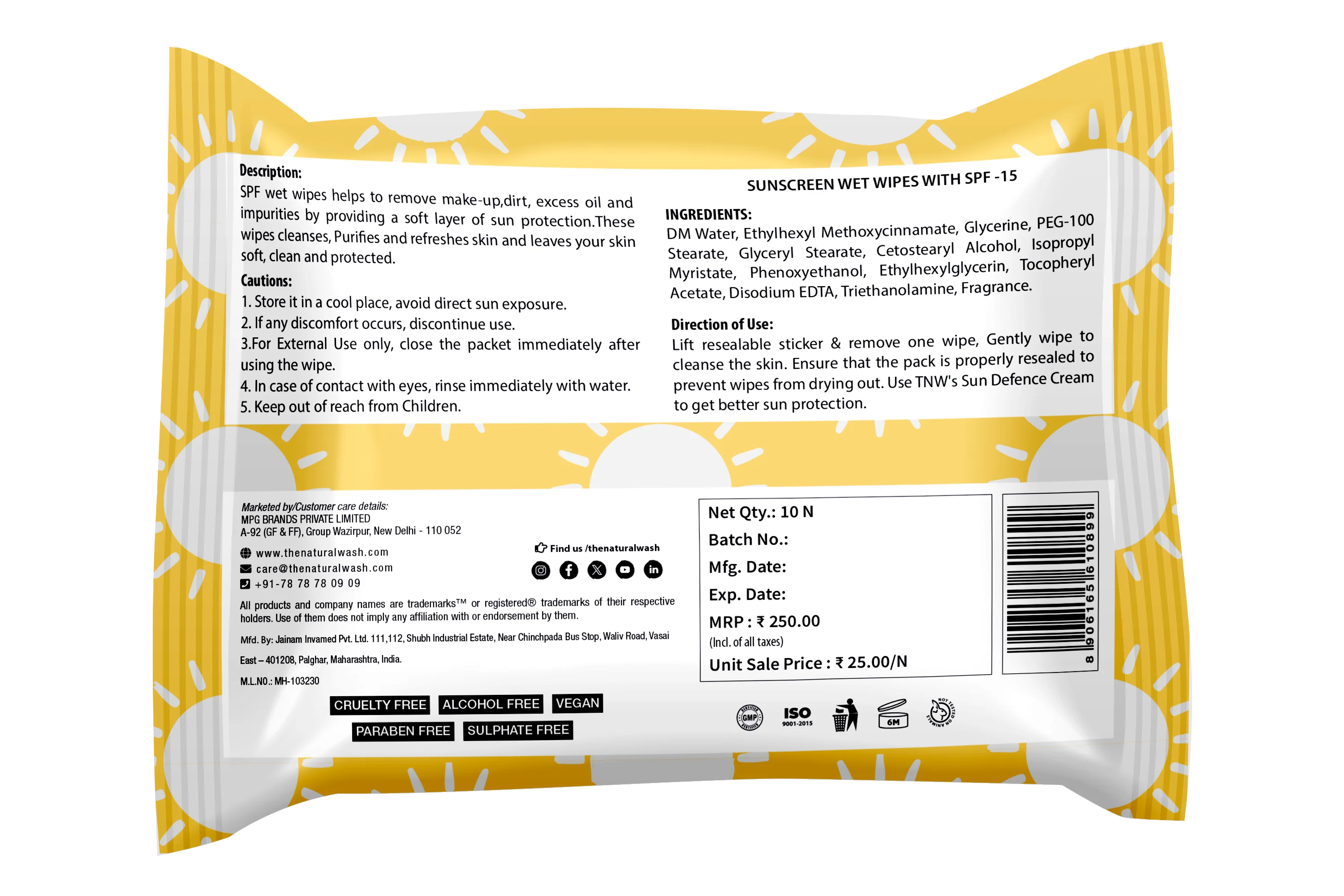 Sunscreen Wipes For Removing Dirt, Oil & Providing Hydration. - Image 7