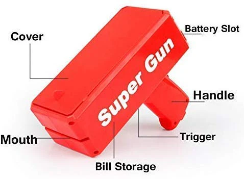 Super Indian Money Gun (Pack of 1) Includes 100 Fake Dollars - Image 2