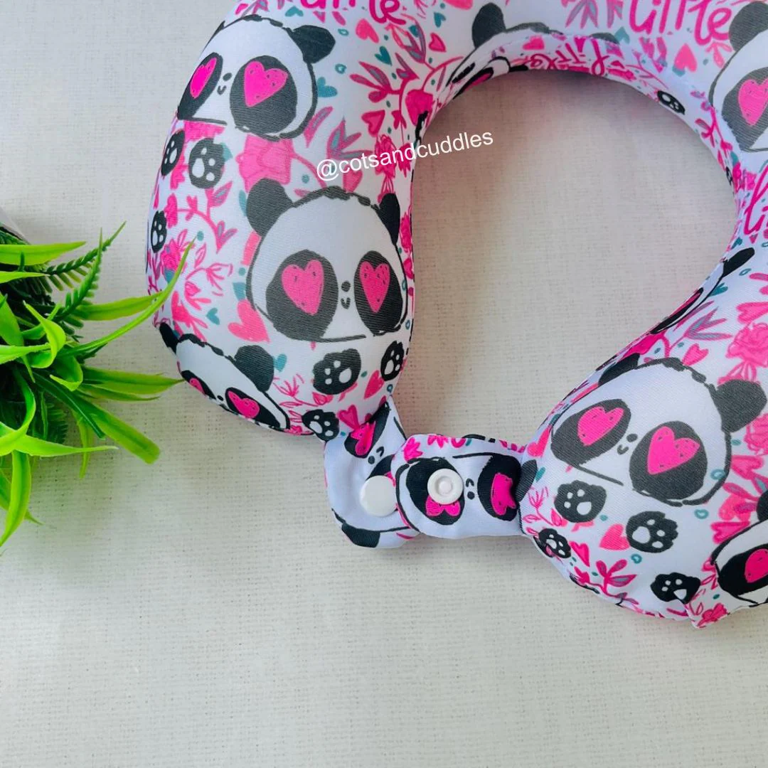 Super Soft U Shape Neck Pillow with Button Lock (Random Design) - Image 2