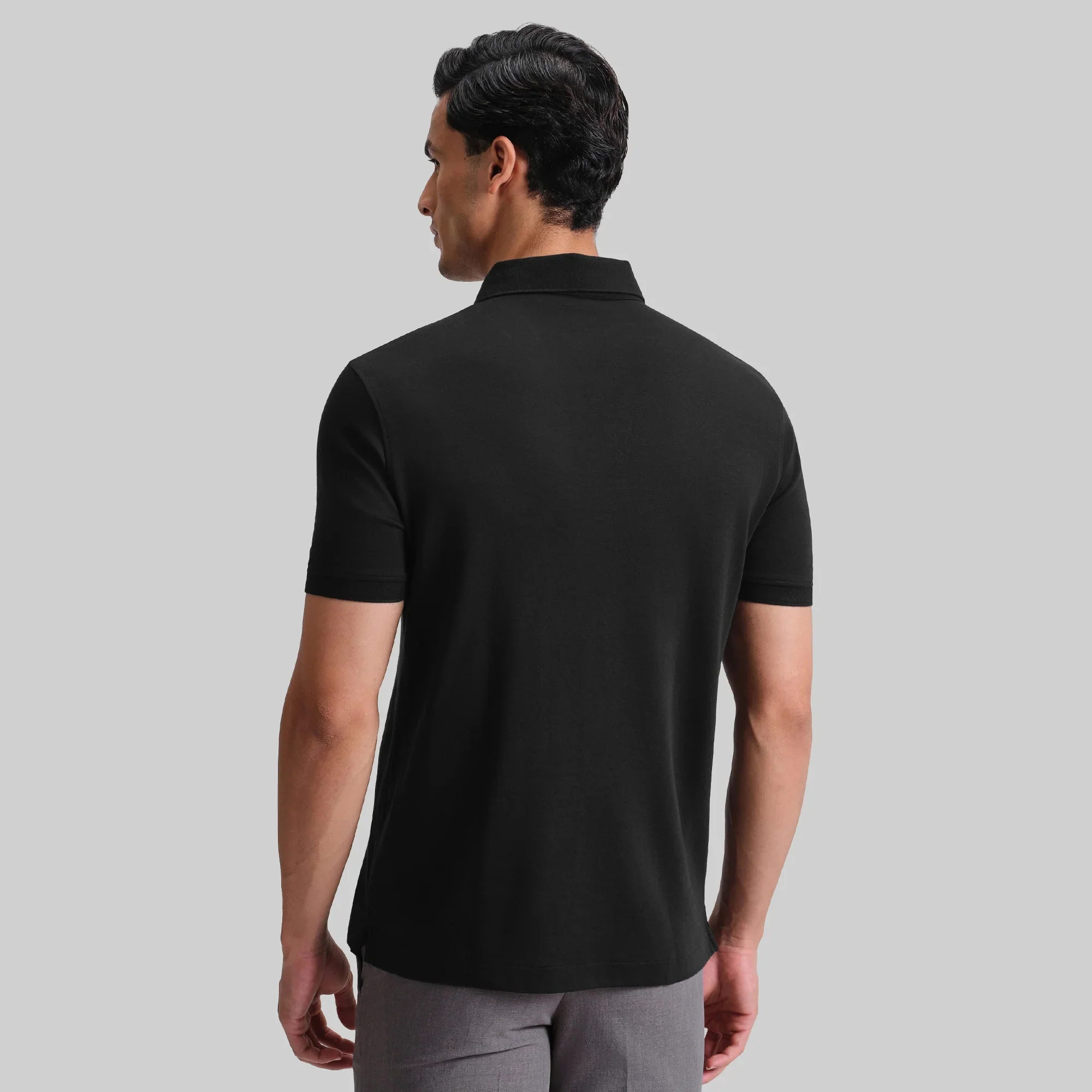 Supima Cotton Slim Fit Polo - Black Knight - Image 6
