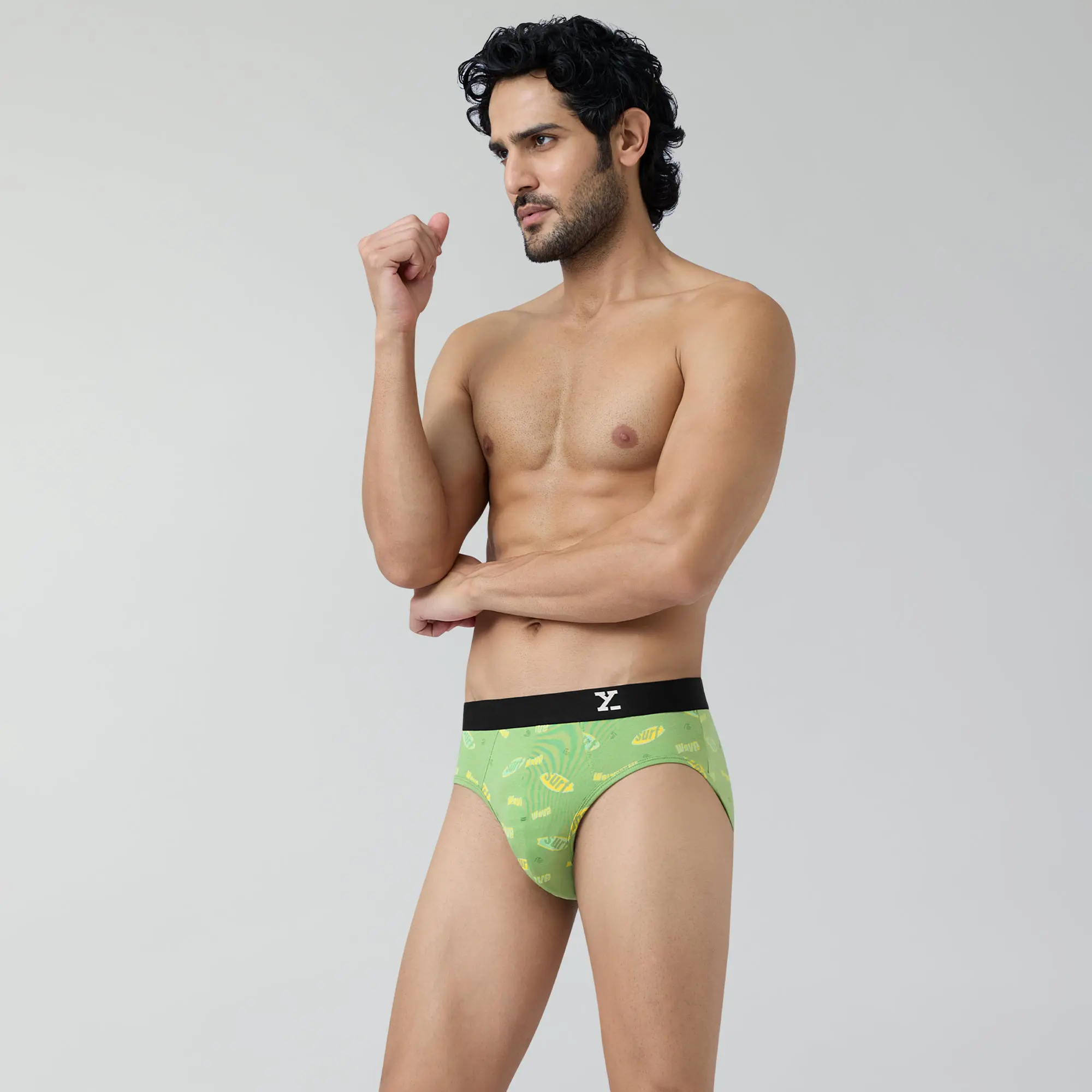 Surf Cotton Stretch Briefs Wave Green - Image 4
