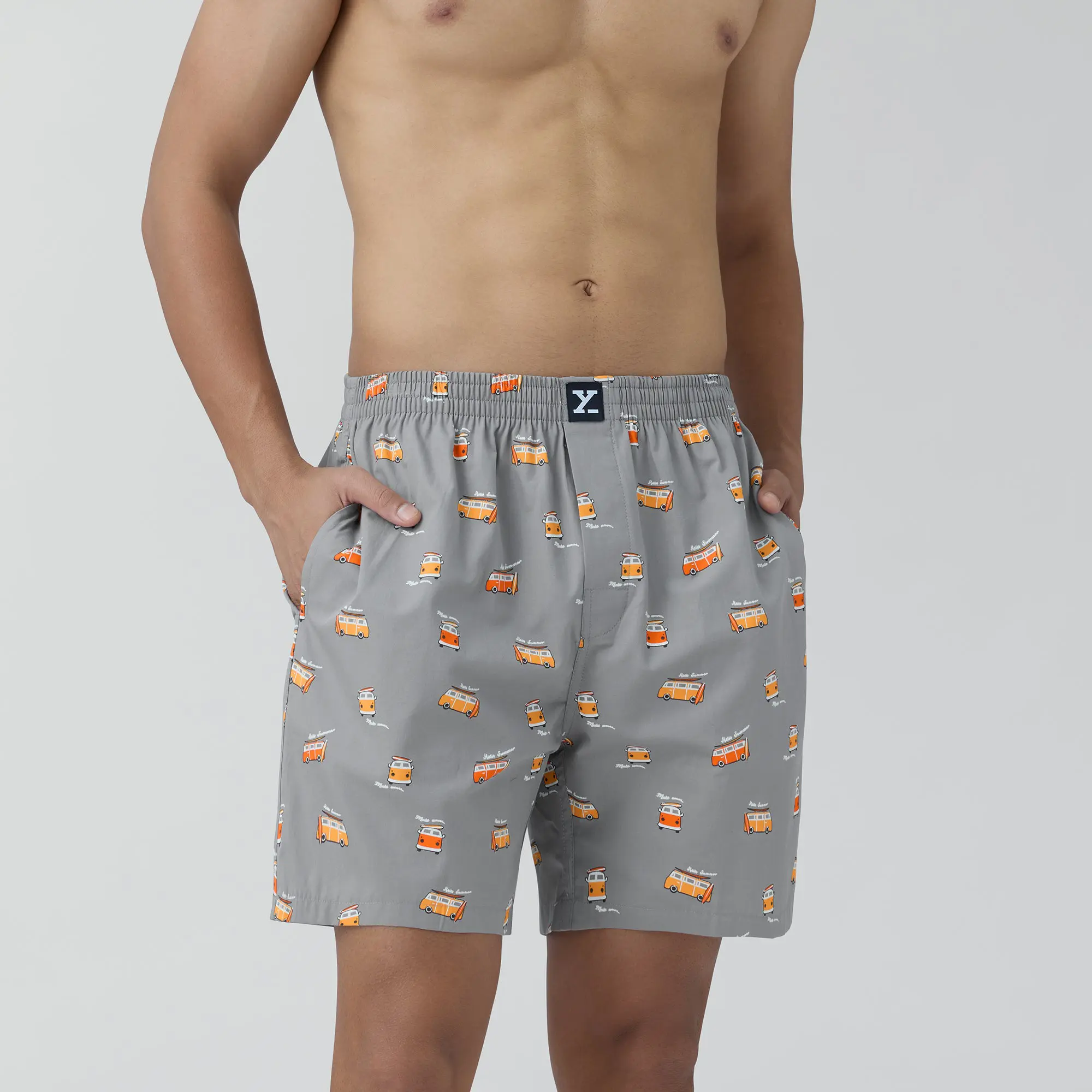 Surf Super Combed Cotton Boxer Shorts Bus Grey - Image 2