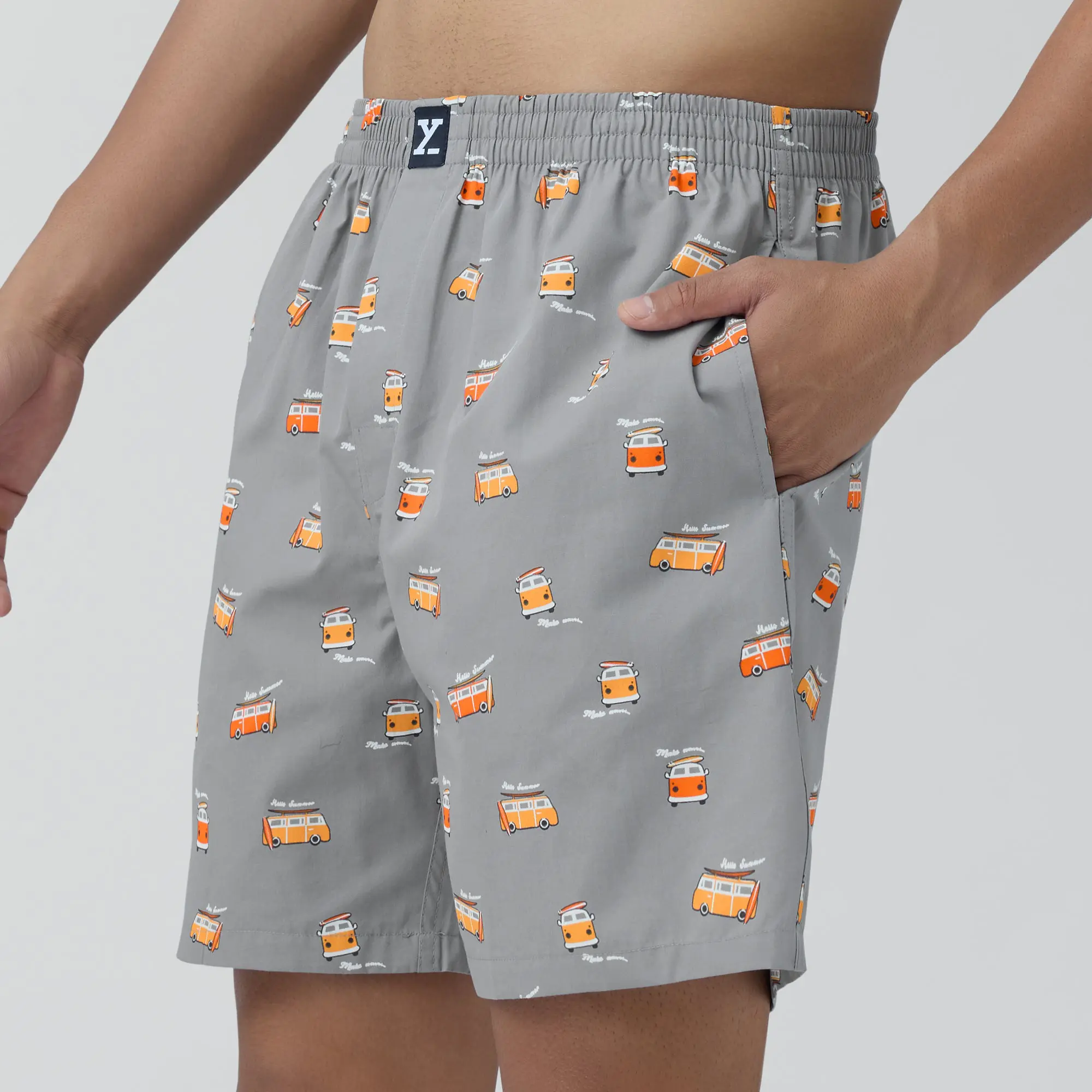 Surf Super Combed Cotton Boxer Shorts Bus Grey - Image 6