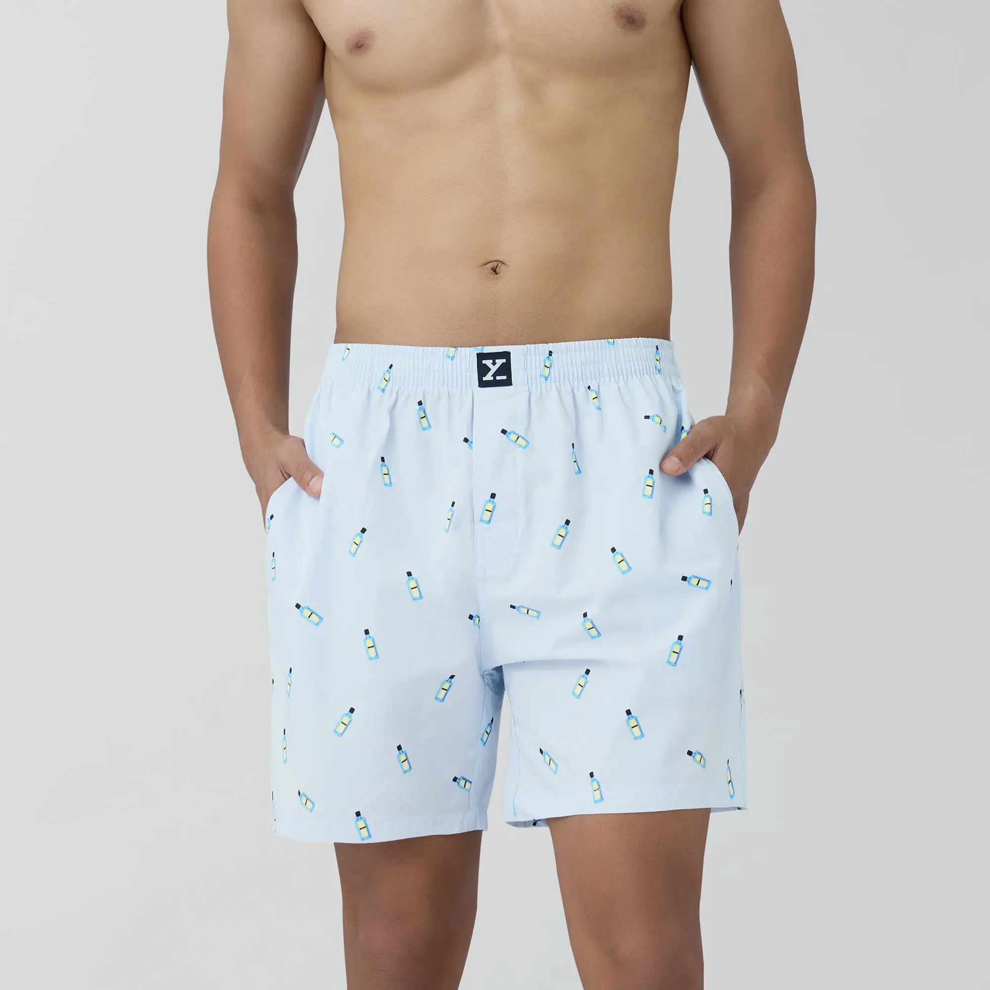 Surf Super Combed Cotton Boxer Shorts Gin Blue - Image 2