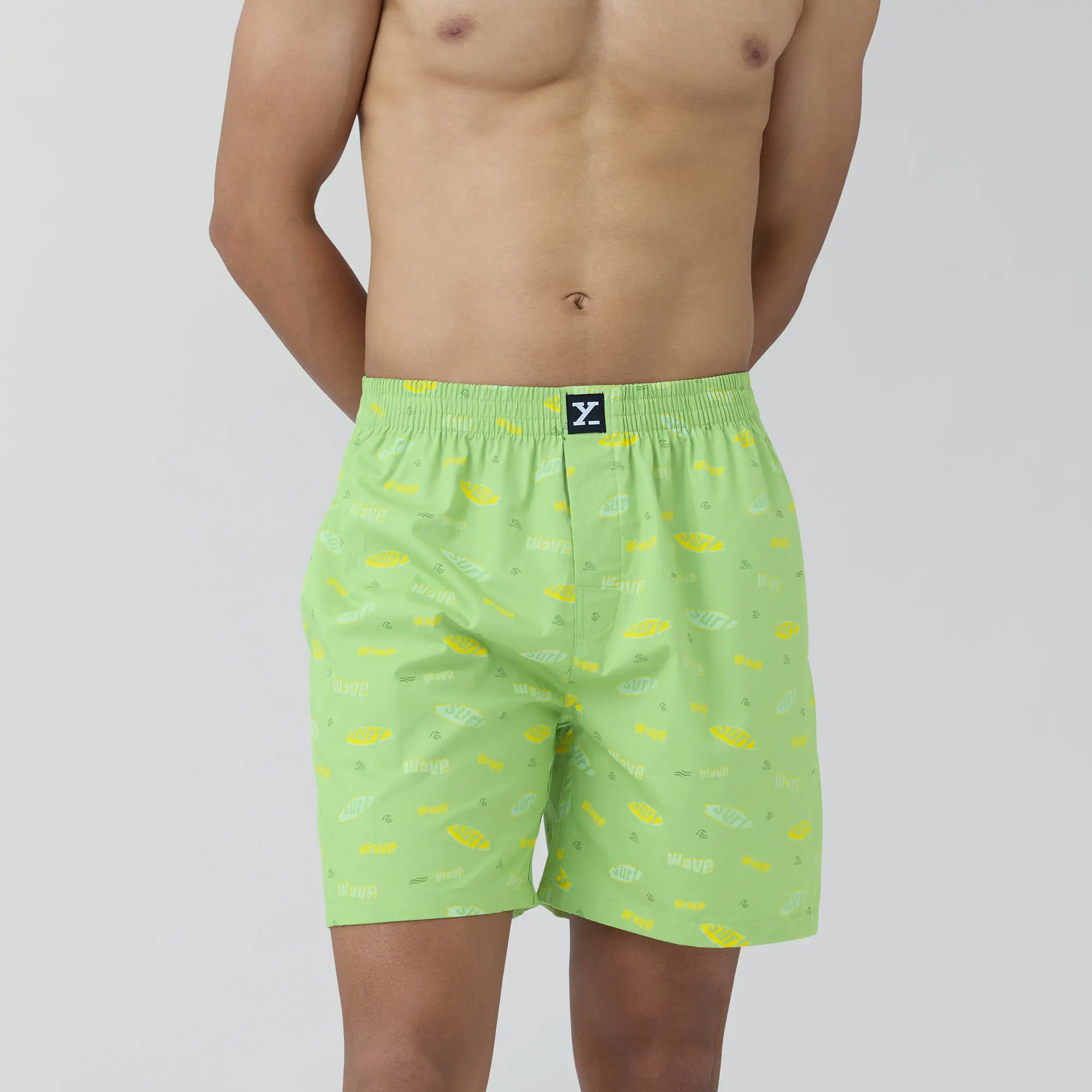 Surf Super Combed Cotton Boxer Shorts Wave Green - Image 2