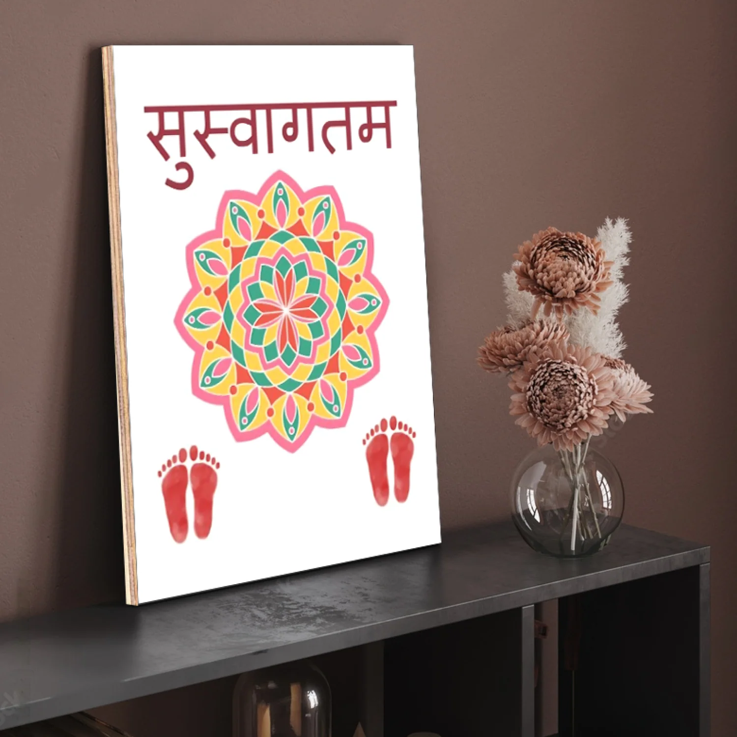 Suswagatam (सुस्वागतम) Quotes Wood Print Wall Art - Image 3