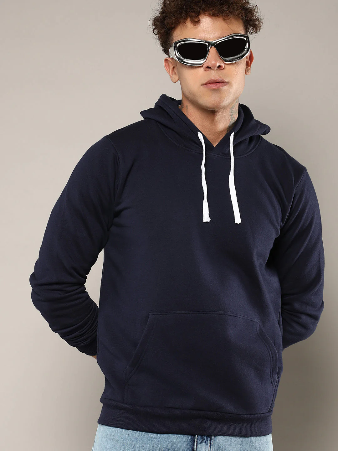 Sutra Pullover Hoodie With Contrast Drawstring