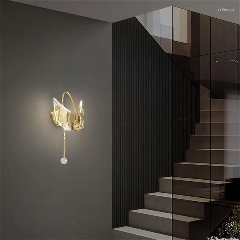 Swan Gold Design Indoor Wall Lights - Image 3