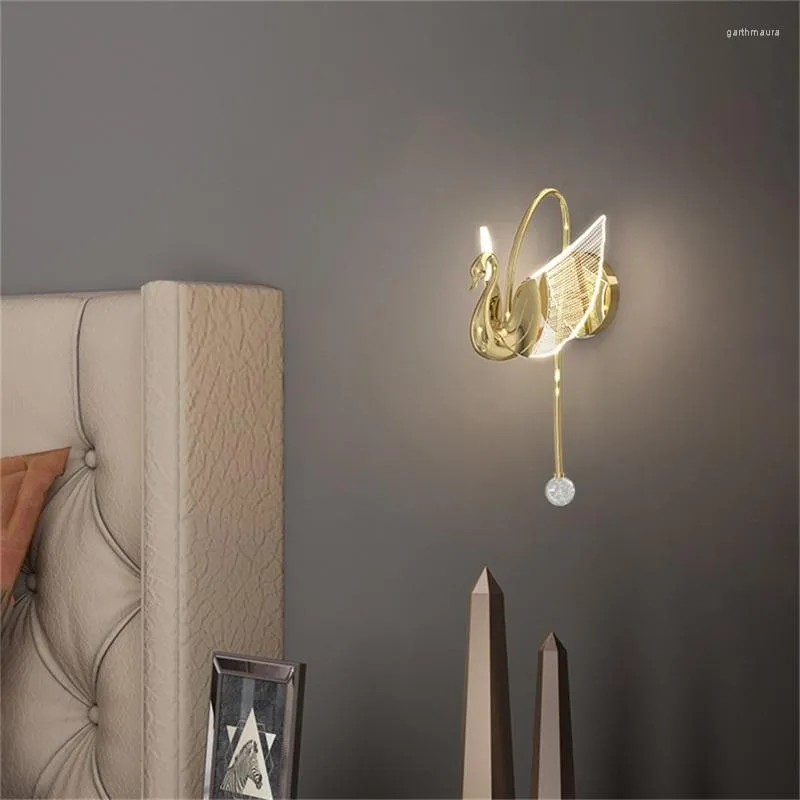 Swan Gold Design Indoor Wall Lights - Image 4