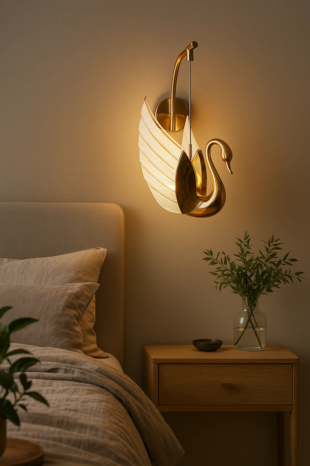 Swan LED Wall Light Fixture for Living Room, Bedroom, and Hallway Vanity Light - Image 2