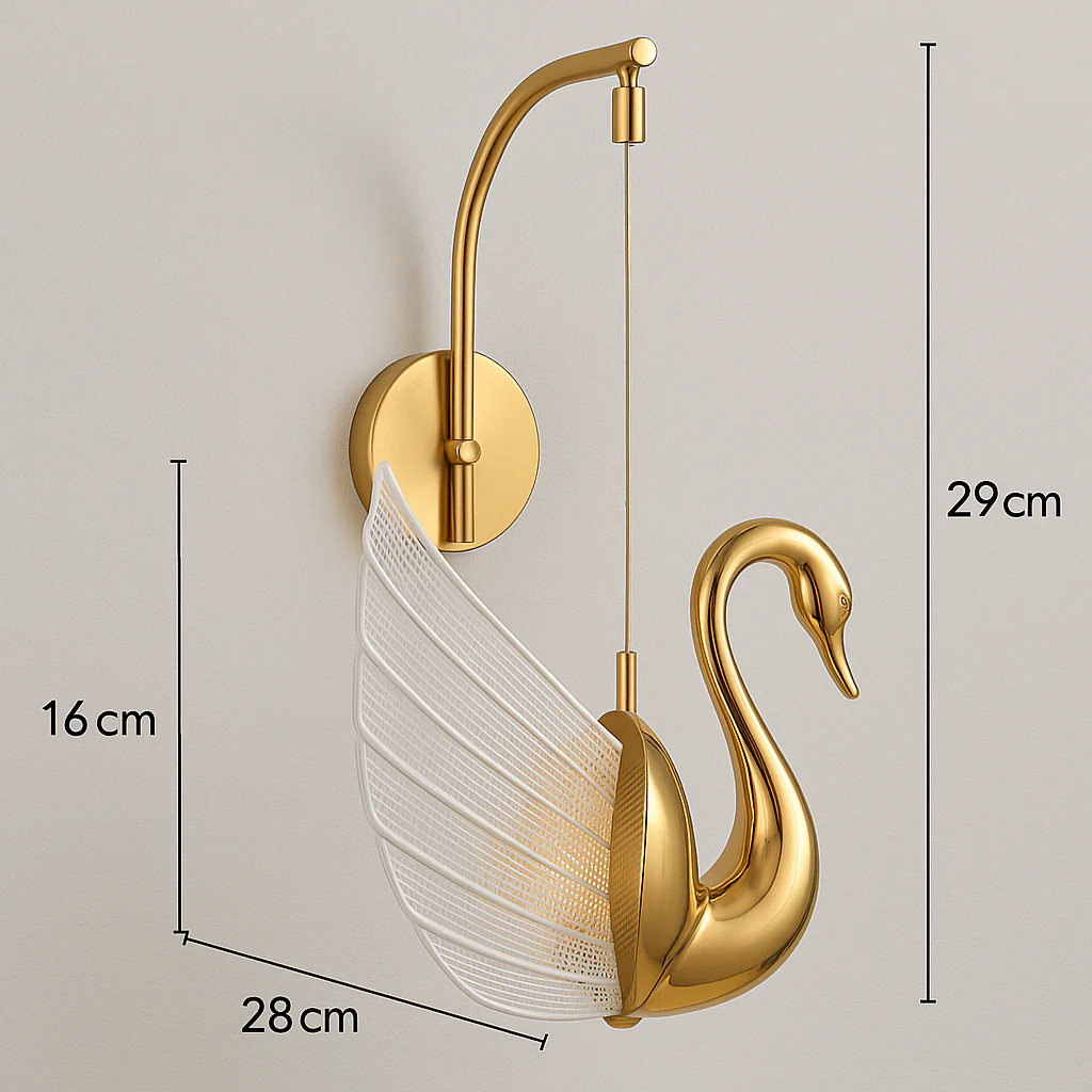 Swan LED Wall Light Fixture for Living Room, Bedroom, and Hallway Vanity Light - Image 4