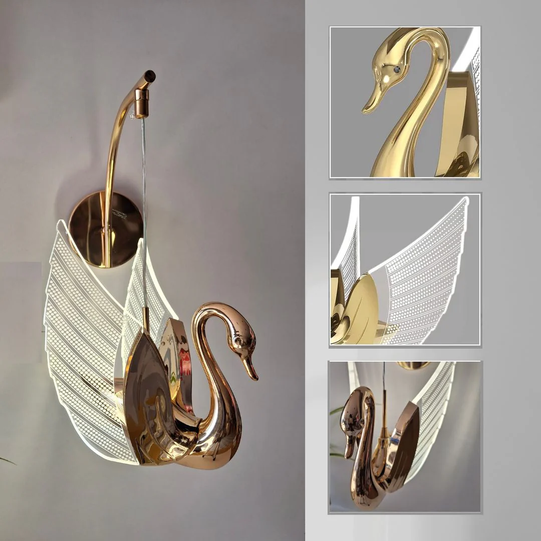 Swan LED Wall Light Fixture for Living Room, Bedroom, and Hallway Vanity Light - Image 6