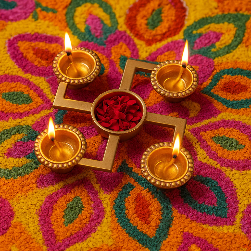 Swastik Glow Urli Diya Holder - Image 2