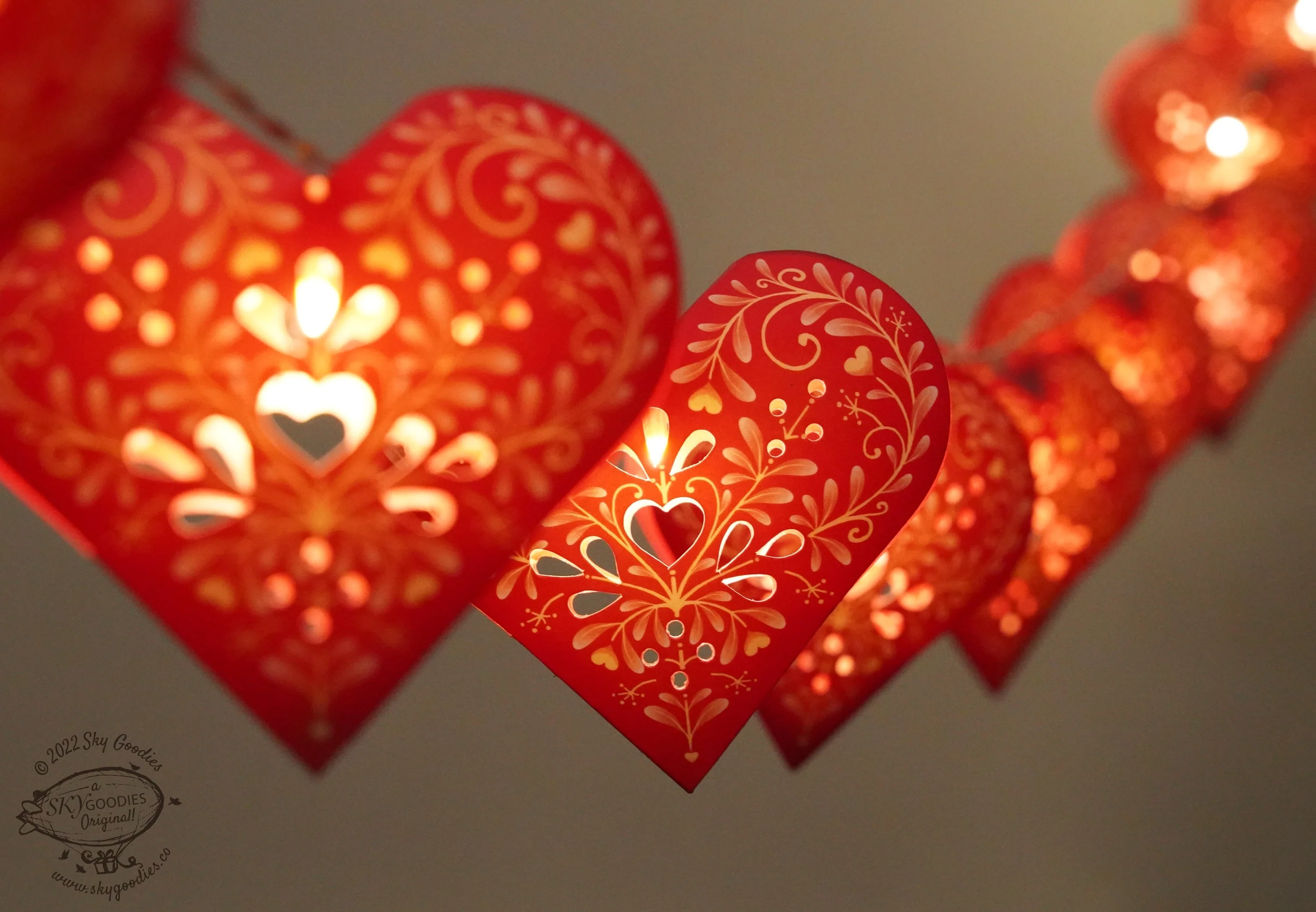 Sweet Hearts COMBO SAVER: Paper Hearts Bunting & Fairy Lights - Image 10