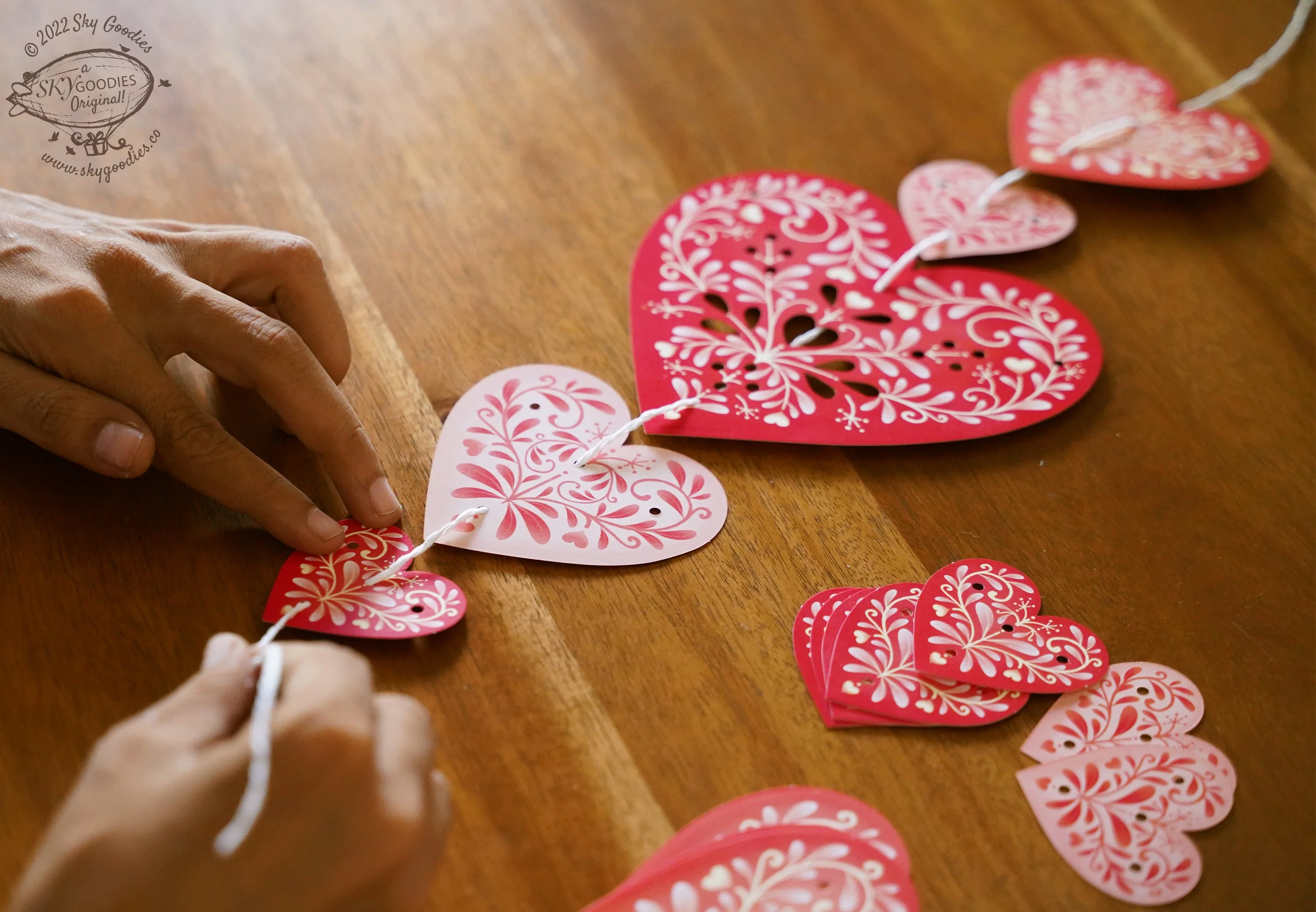 Sweet Hearts COMBO SAVER: Paper Hearts Bunting & Fairy Lights - Image 9