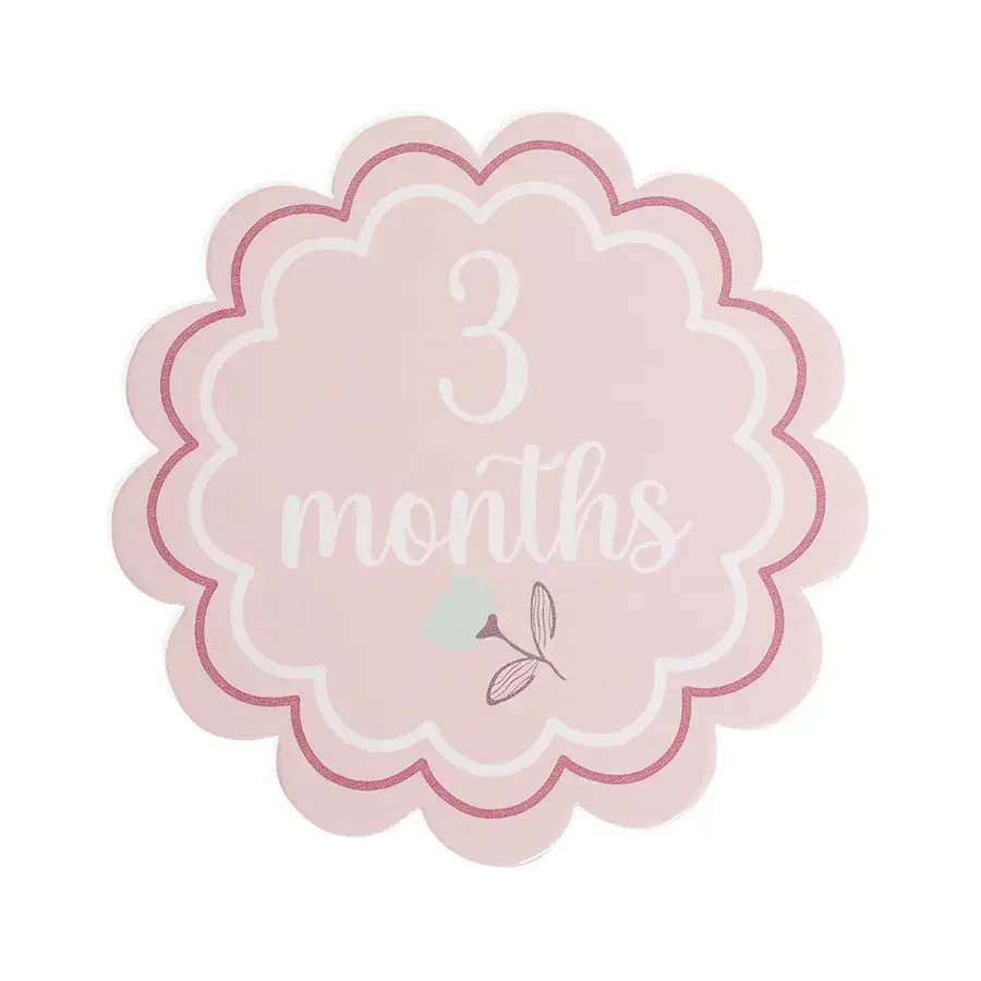 Sweet Spring Baby Girl Monthly Growth Milestone Cards - Image 5